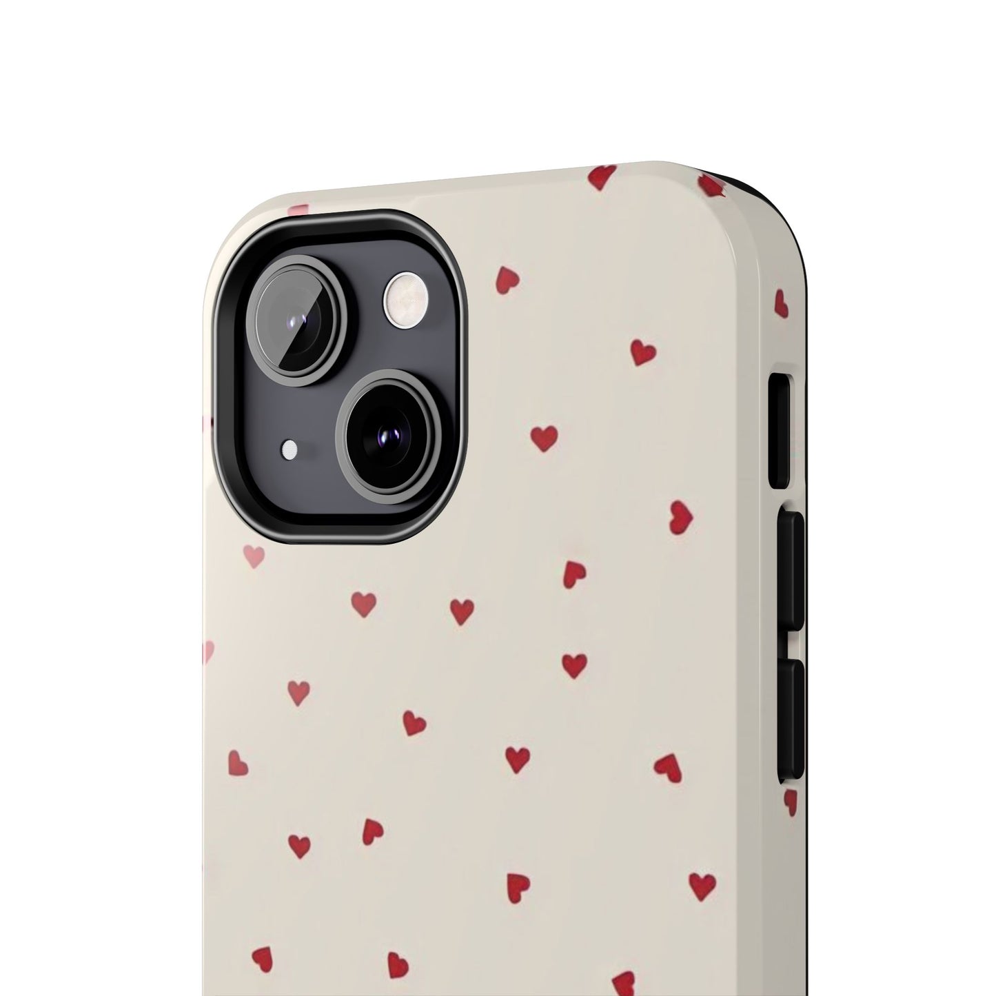 Glossy Phone Case, Red Heart Print, Coquette, Aesthetic Phone Case