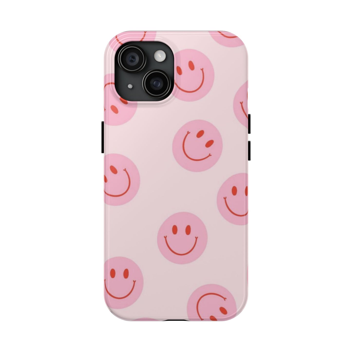 Smiley Face Pink Aesthetic Glossy Phone Case