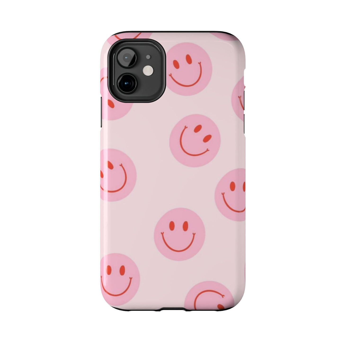 Smiley Face Pink Aesthetic Glossy Phone Case