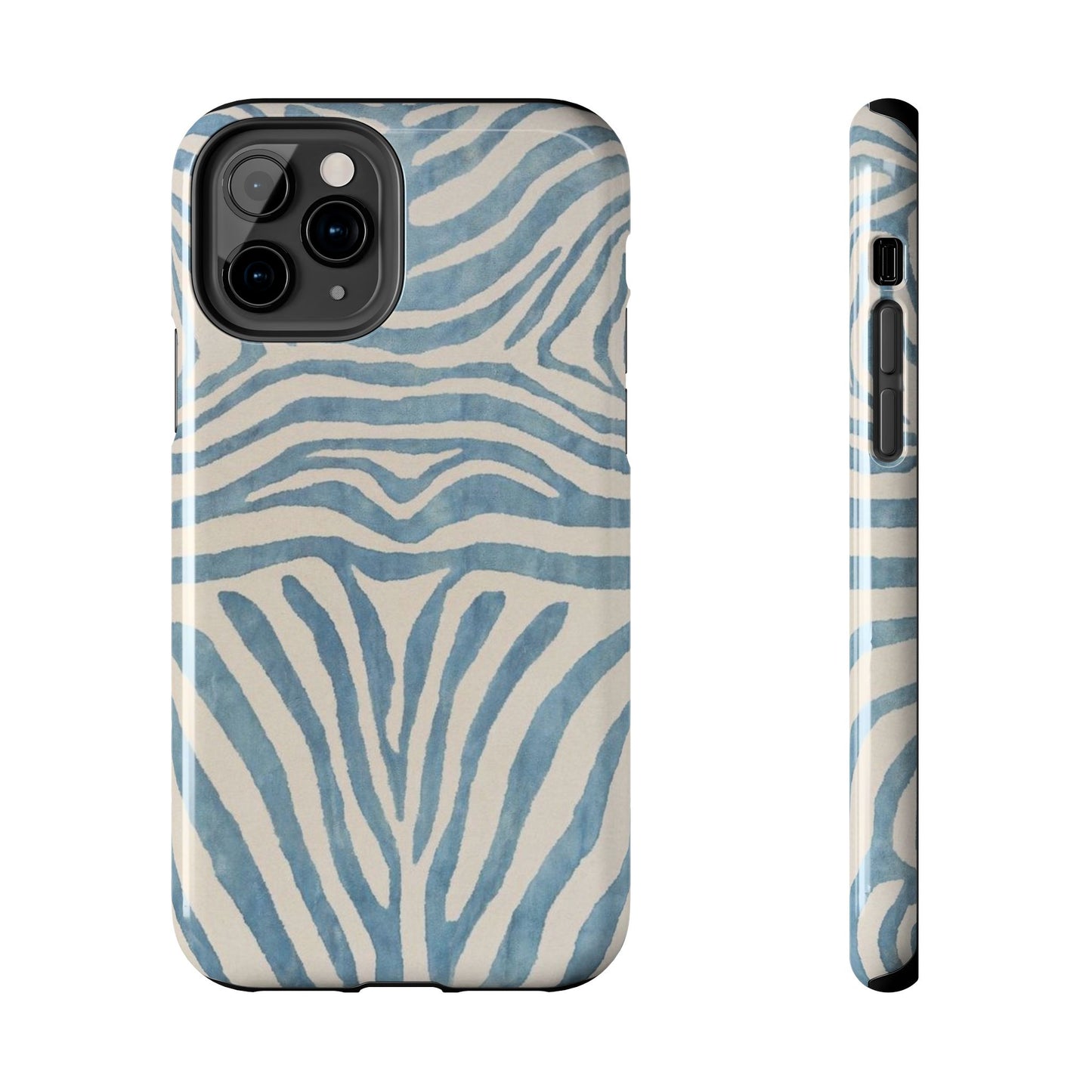 Blue Zebra Print Aesthetic Phone Case