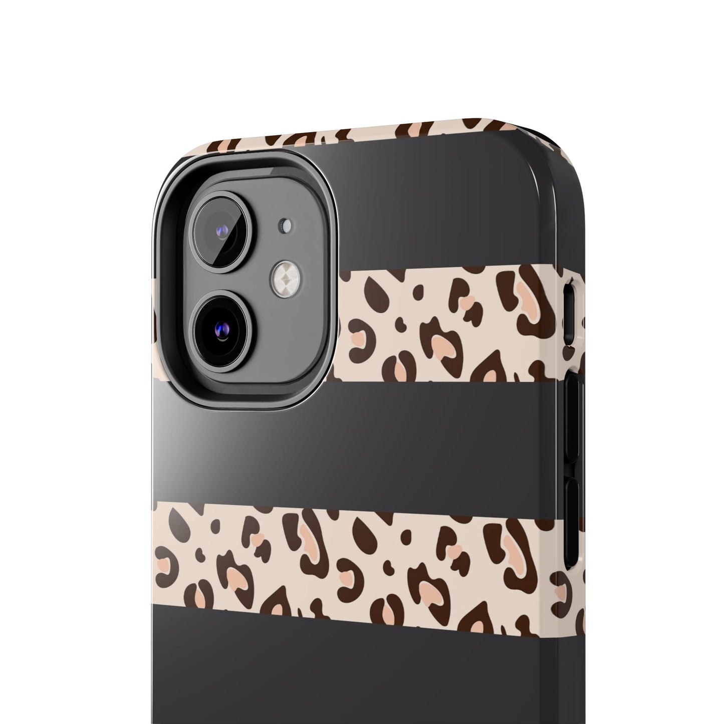 Cheetah Print Striped iPhone Case – Black Striped Cheetah Print Aesthetic
