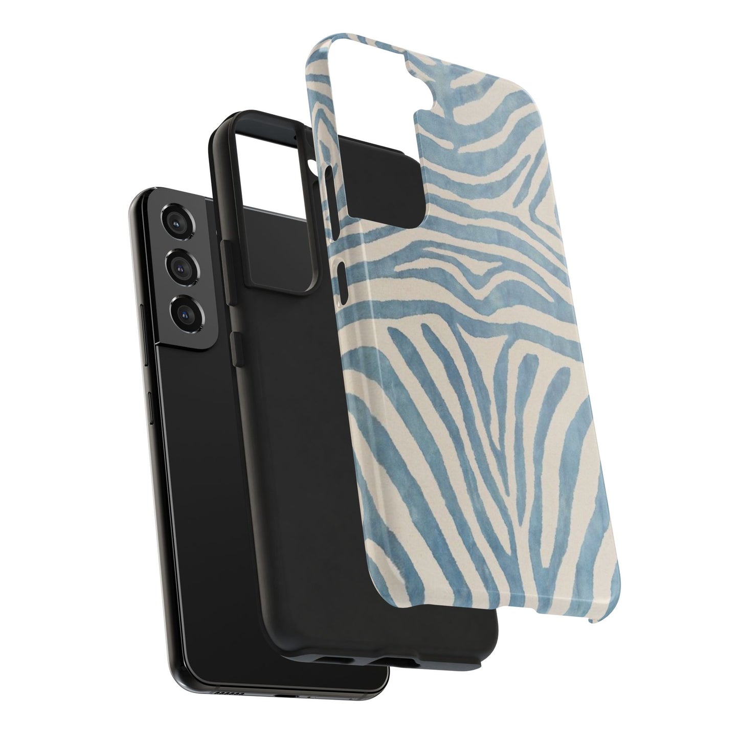 Blue Zebra Print Aesthetic Phone Case