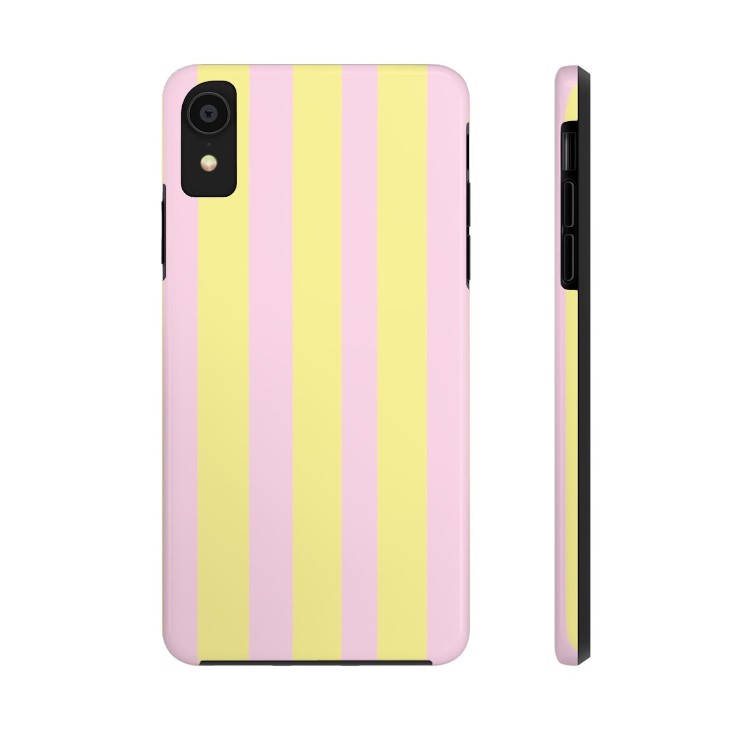 Pastel striped phone case, Pink and yellow stripes