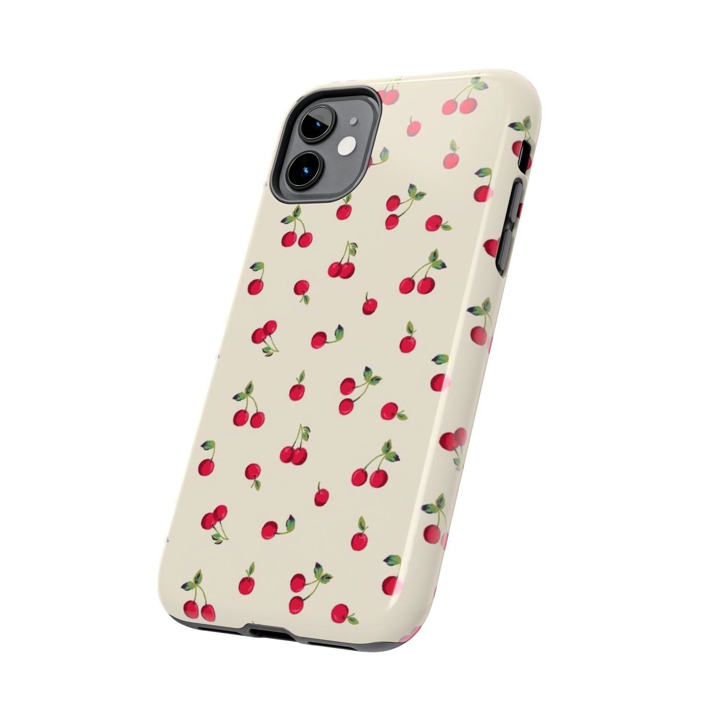 Cherry Print Glossy Phone Case, Feminine, Cutesy