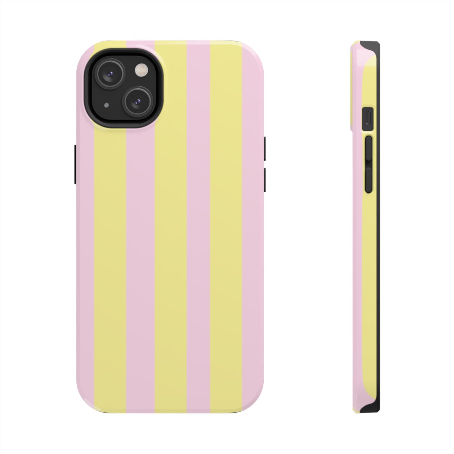 Pastel striped phone case, Pink and yellow stripes