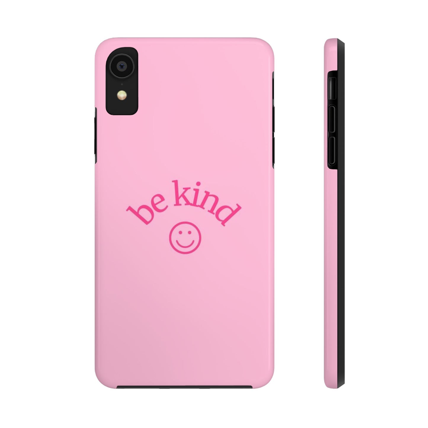 Be Kind Smiley Face Phone Case, Pink, Glossy
