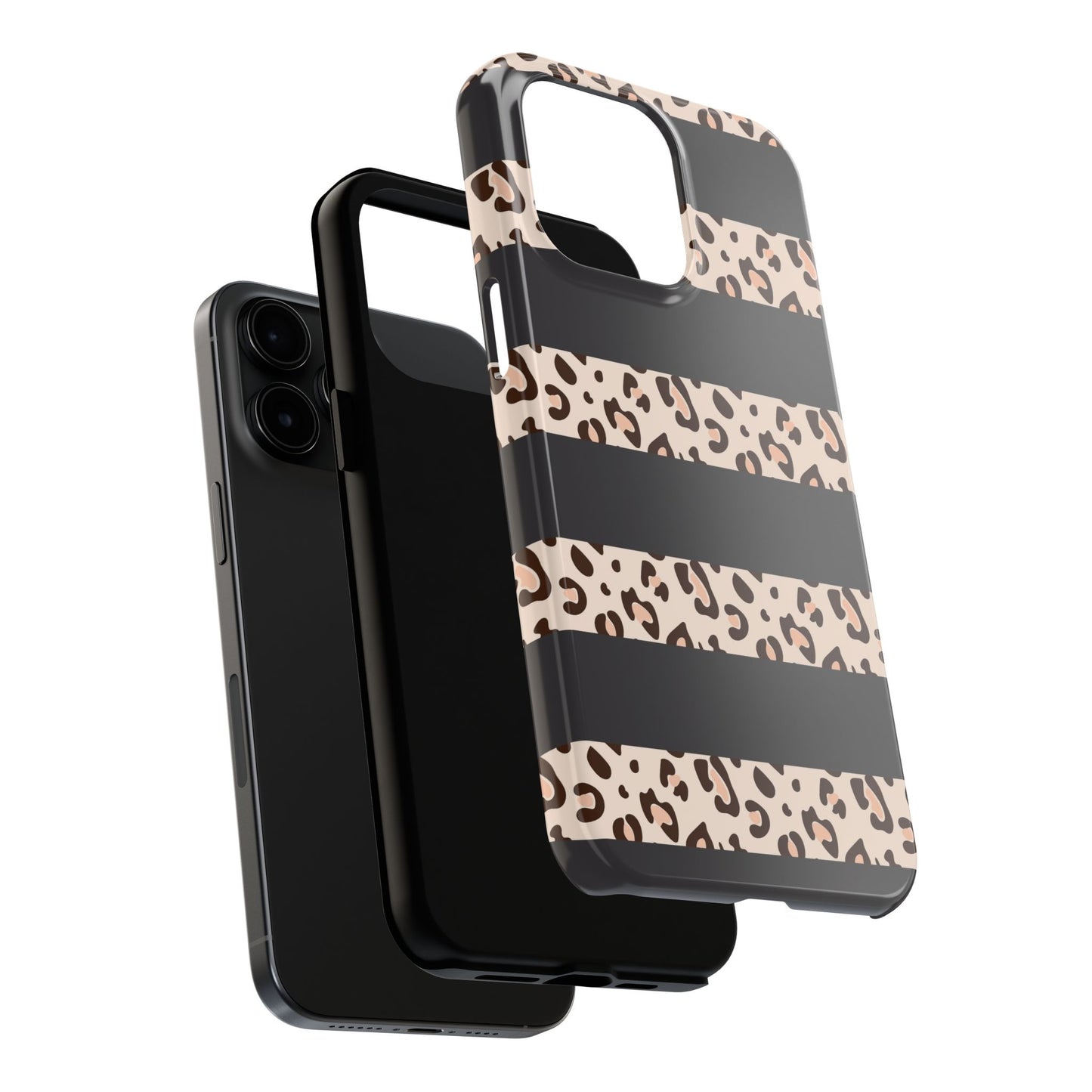 Cheetah Print Striped iPhone Case – Black Striped Cheetah Print Aesthetic