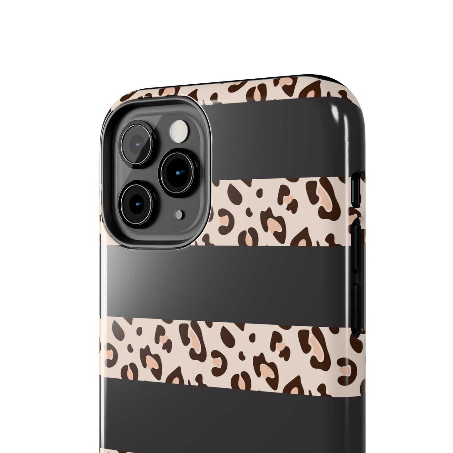 Cheetah Print Striped iPhone Case – Black Striped Cheetah Print Aesthetic