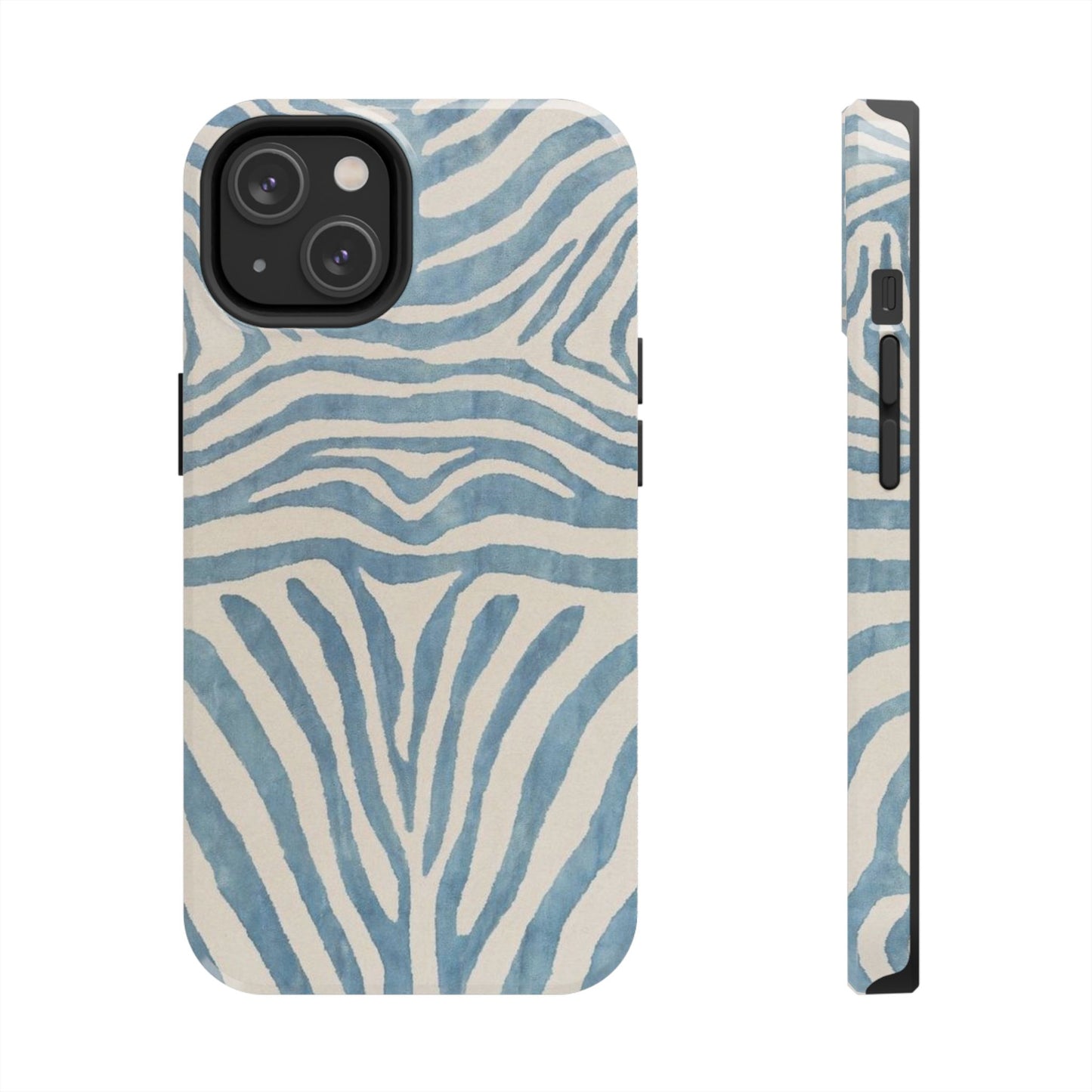 Blue Zebra Print Aesthetic Phone Case