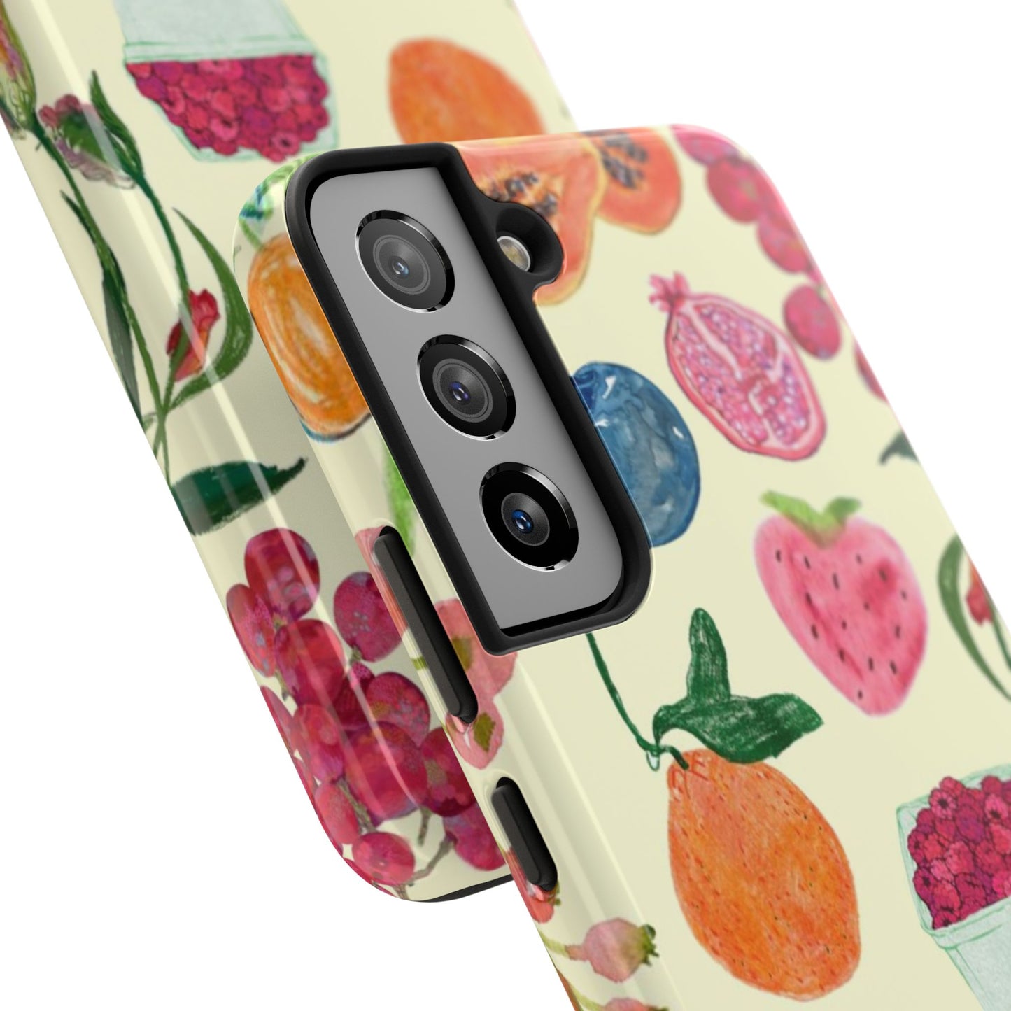Fruit Print Phone Case, Yellow, Aesthetic, Hailey Bieber, Matilda Djerf, LA, Preppy, Clean Girl, Glossy Phone Case