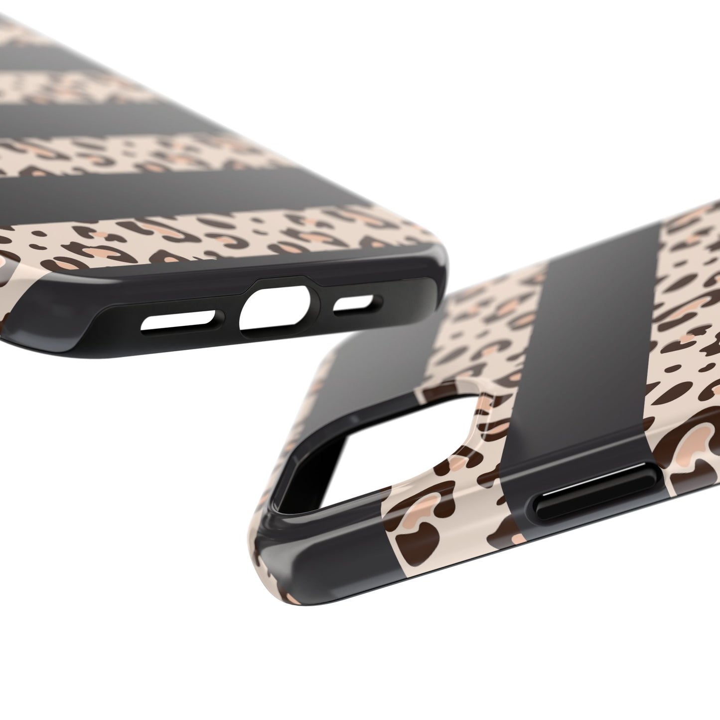 Cheetah Print Striped iPhone Case – Black Striped Cheetah Print Aesthetic
