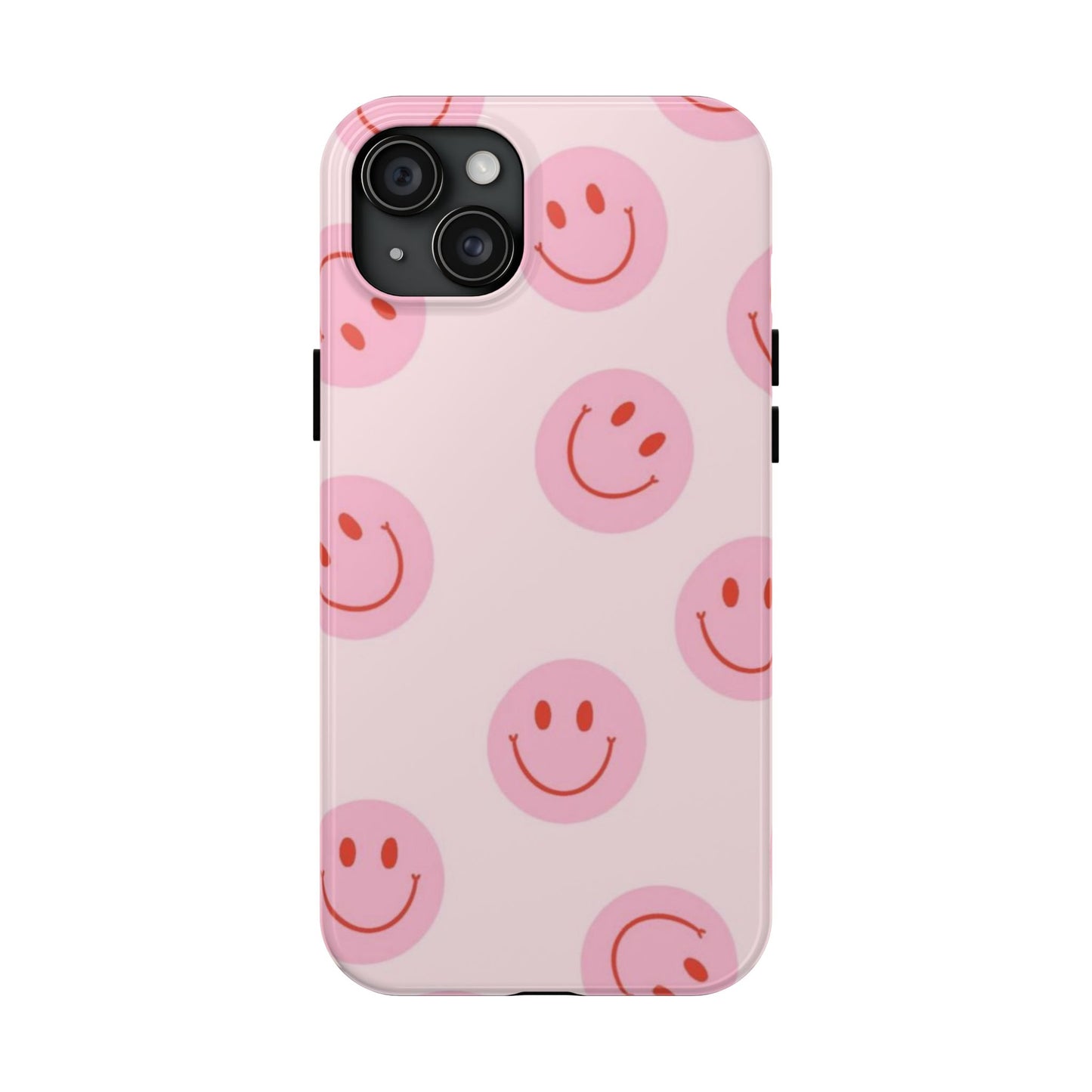 Smiley Face Pink Aesthetic Glossy Phone Case