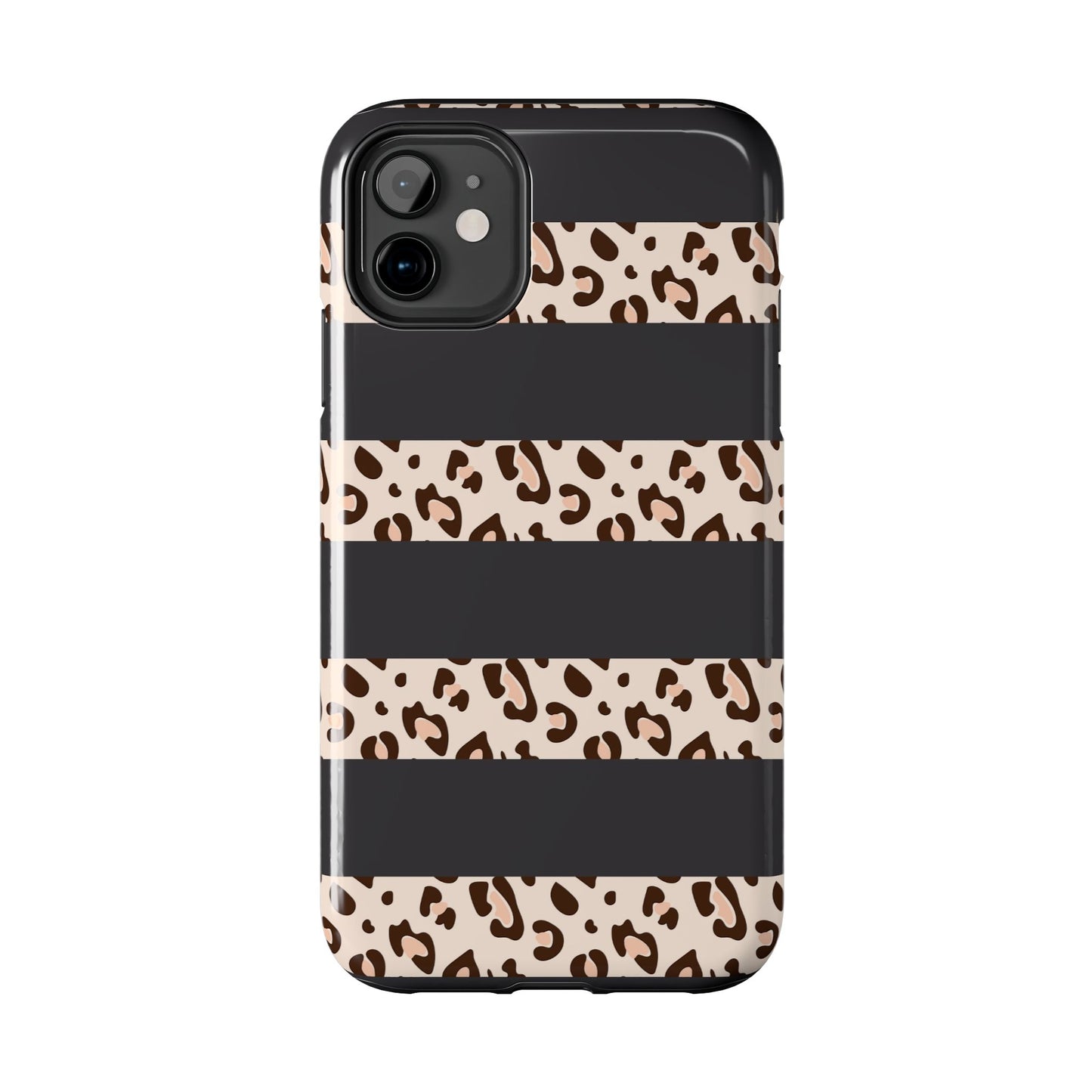 Cheetah Print Striped iPhone Case – Black Striped Cheetah Print Aesthetic