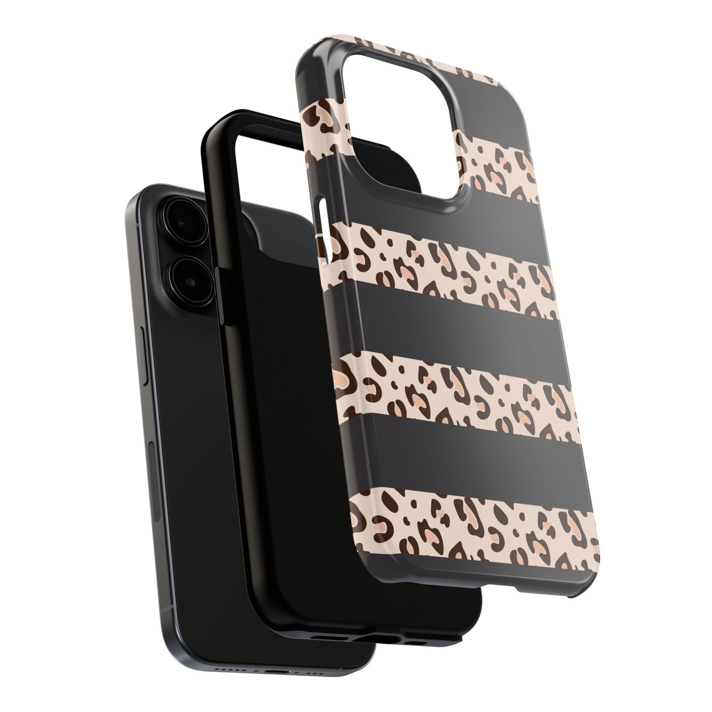 Cheetah Print Striped iPhone Case – Black Striped Cheetah Print Aesthetic