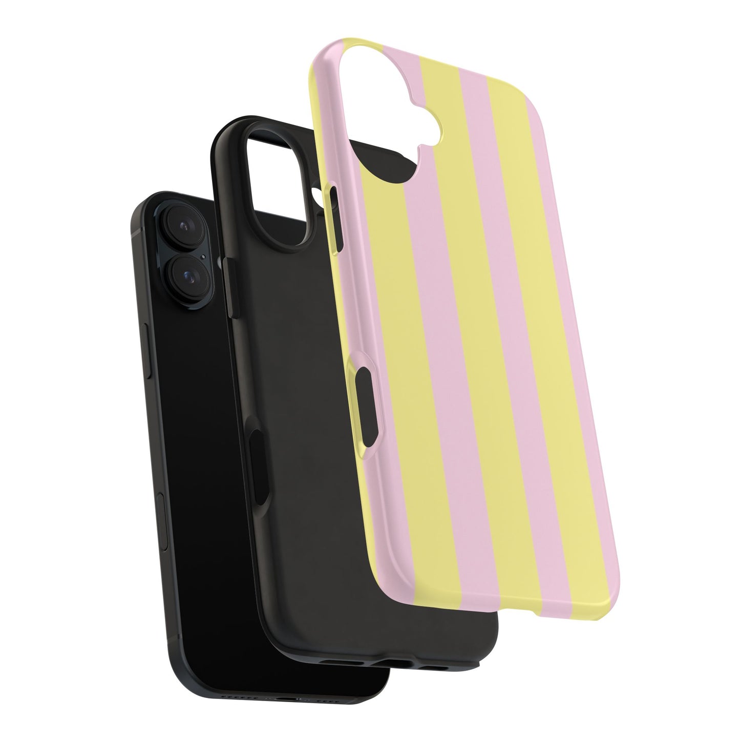 Pastel striped phone case, Pink and yellow stripes