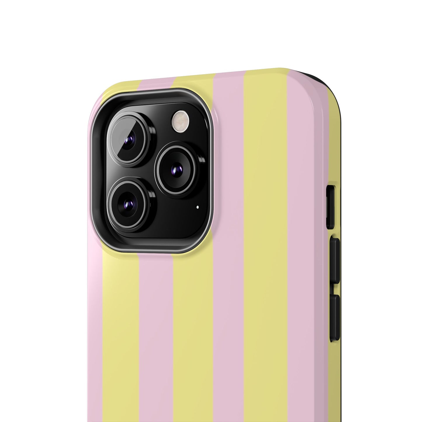 Pastel striped phone case, Pink and yellow stripes