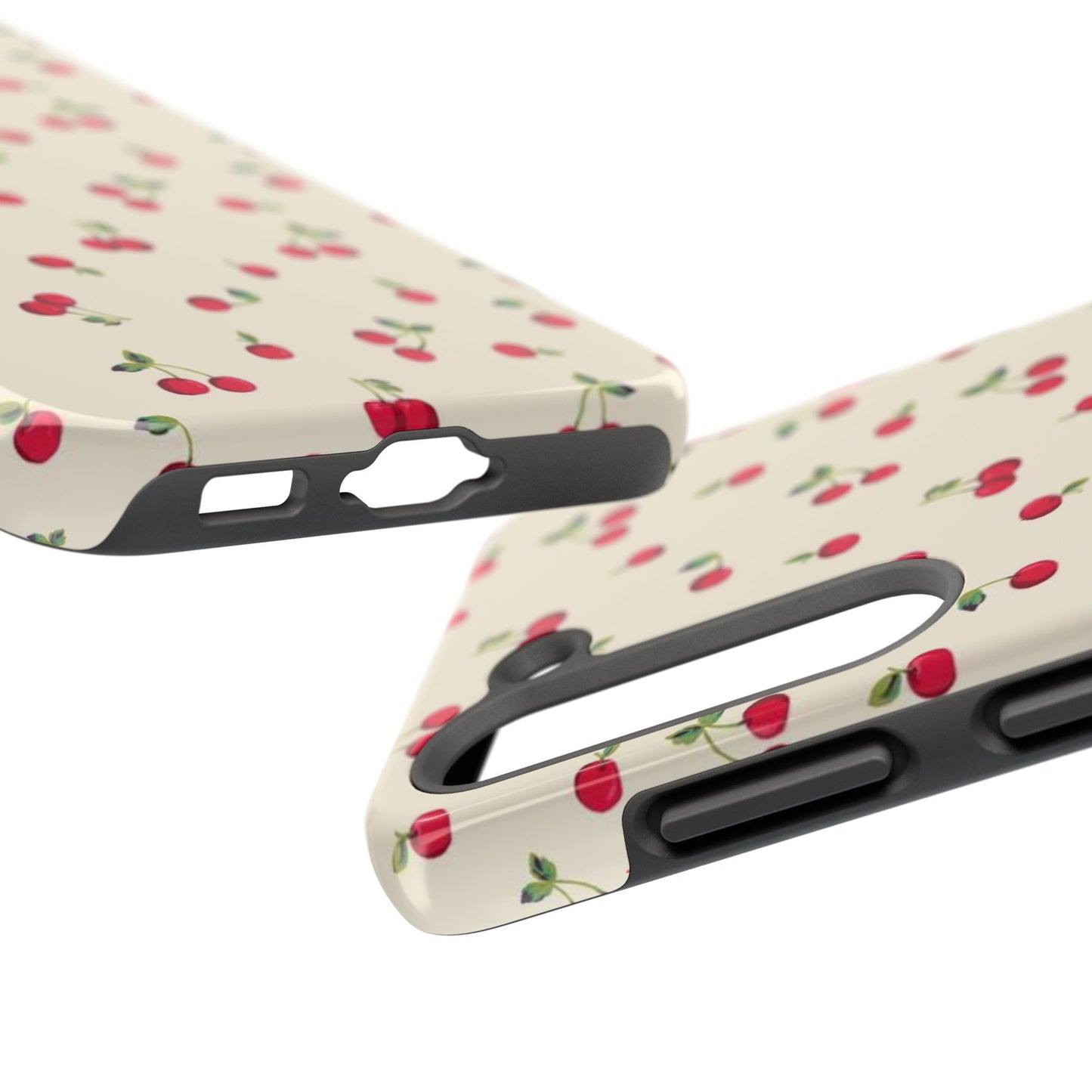 Cherry Print Glossy Phone Case, Feminine, Cutesy