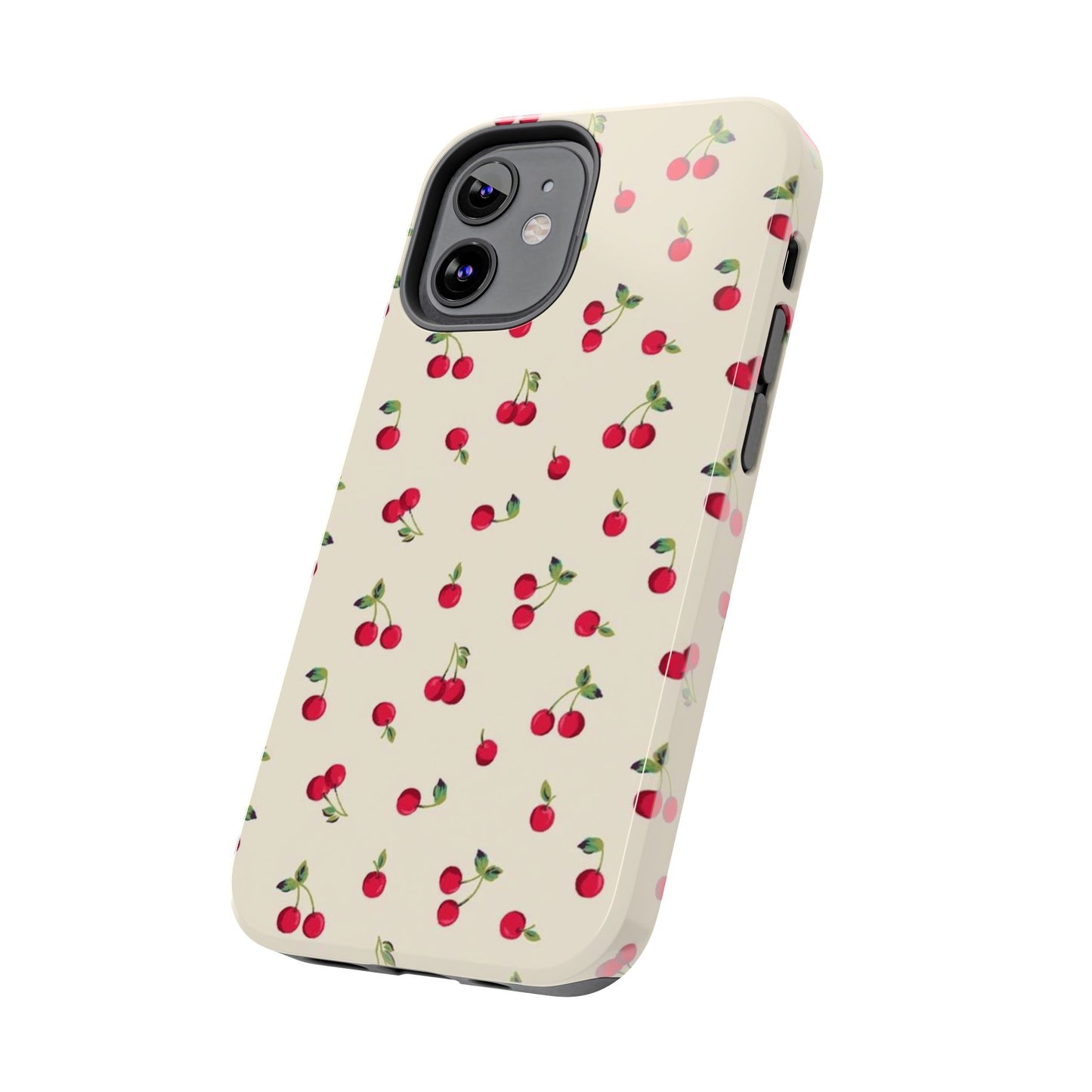 Cherry Print Glossy Phone Case, Feminine, Cutesy
