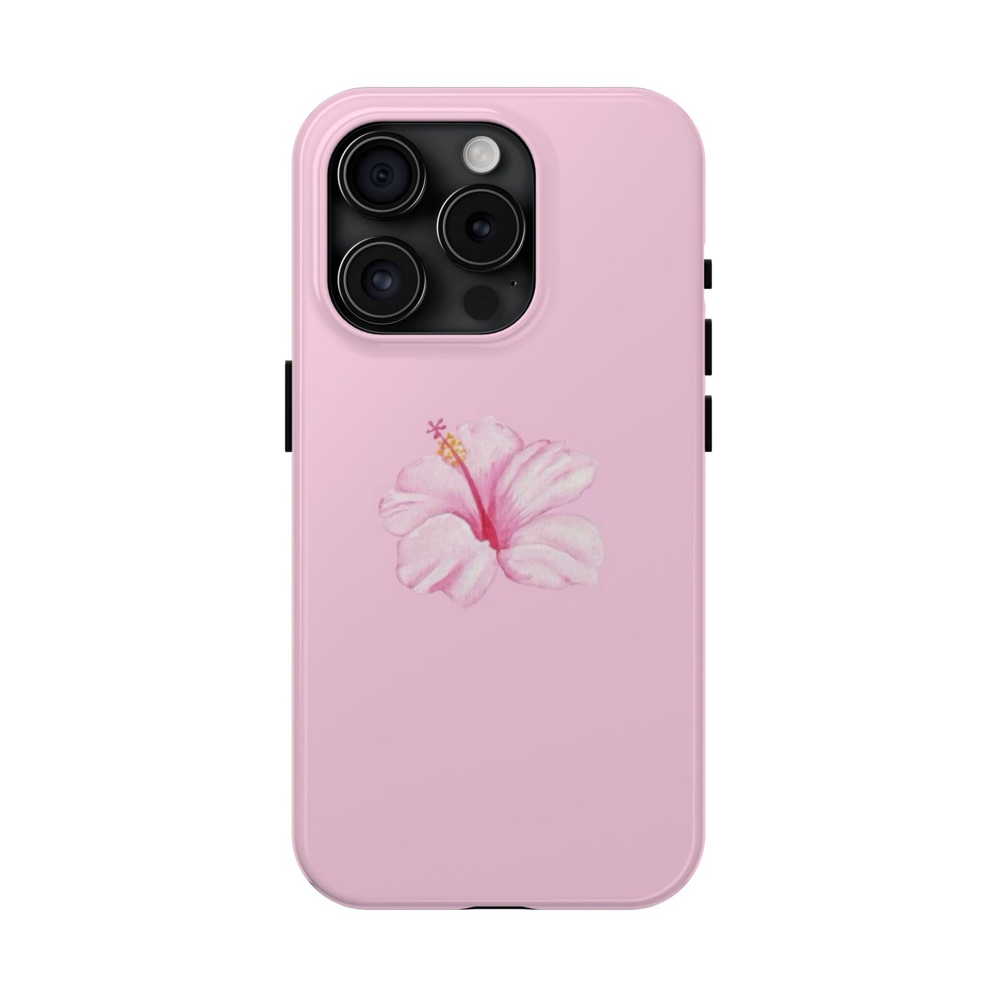 Hibiscus Flower Phone Case, Pink, Tropical, Hawaiin, Clean Girl Aesthetic, Preppy, Glossy Phone Case
