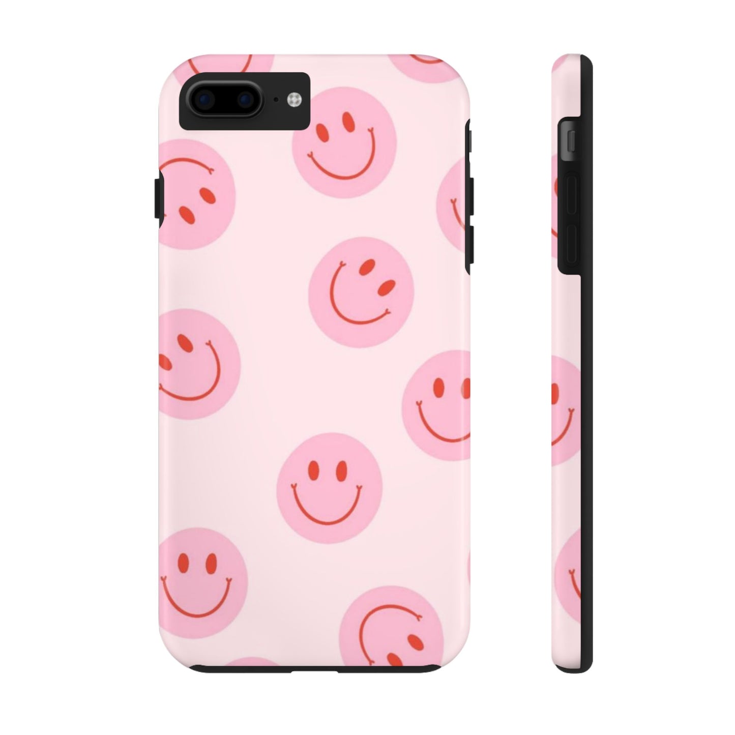 Smiley Face Pink Aesthetic Glossy Phone Case