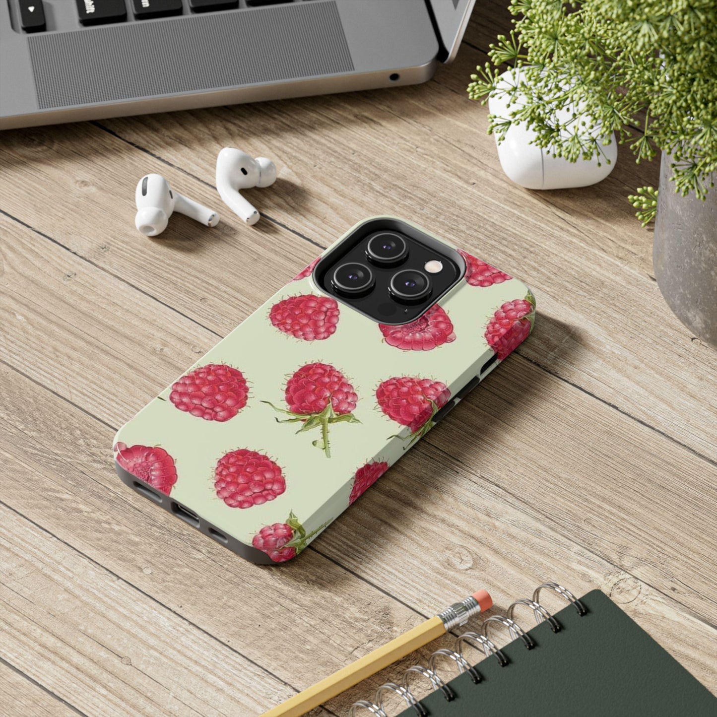 Raspberry Phone Case, Fruit, Cute, Clean Girl, Glossy Phone Case