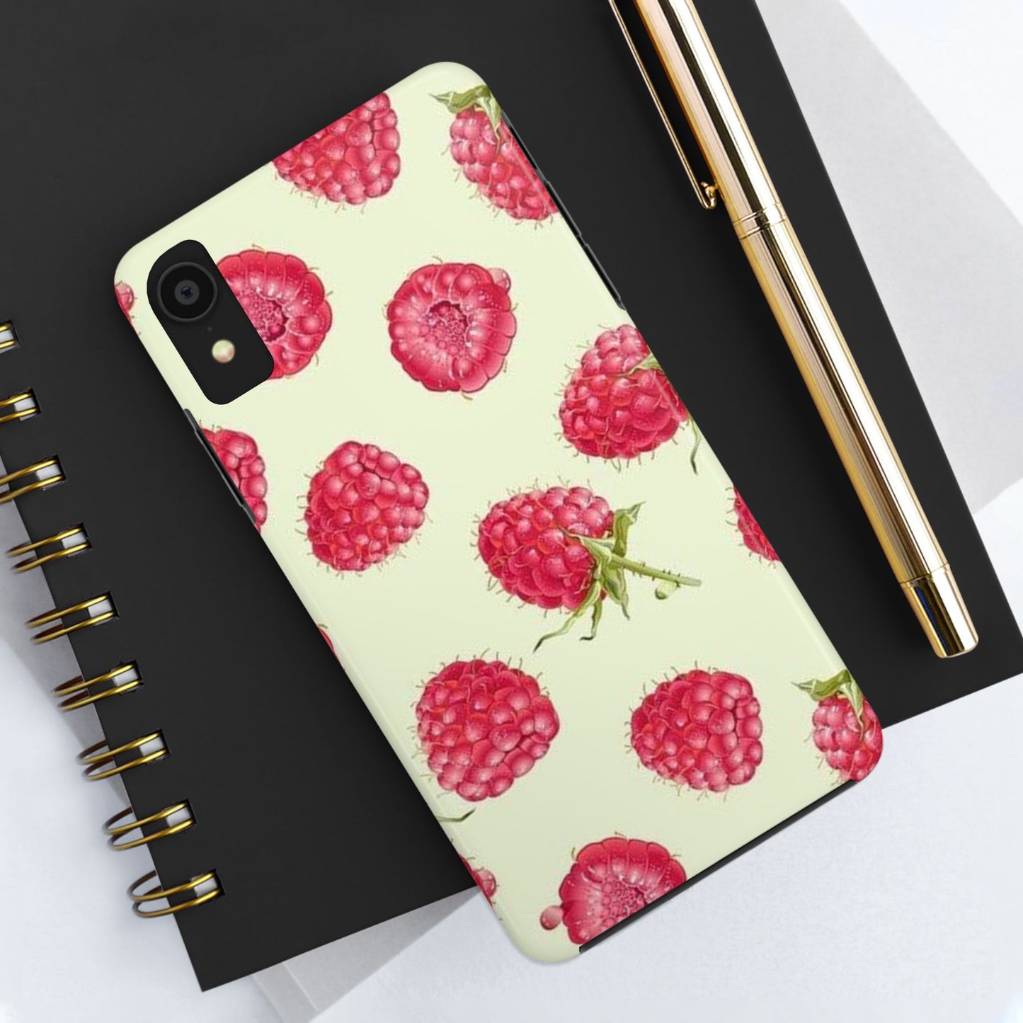 Raspberry Phone Case, Fruit, Cute, Clean Girl, Glossy Phone Case