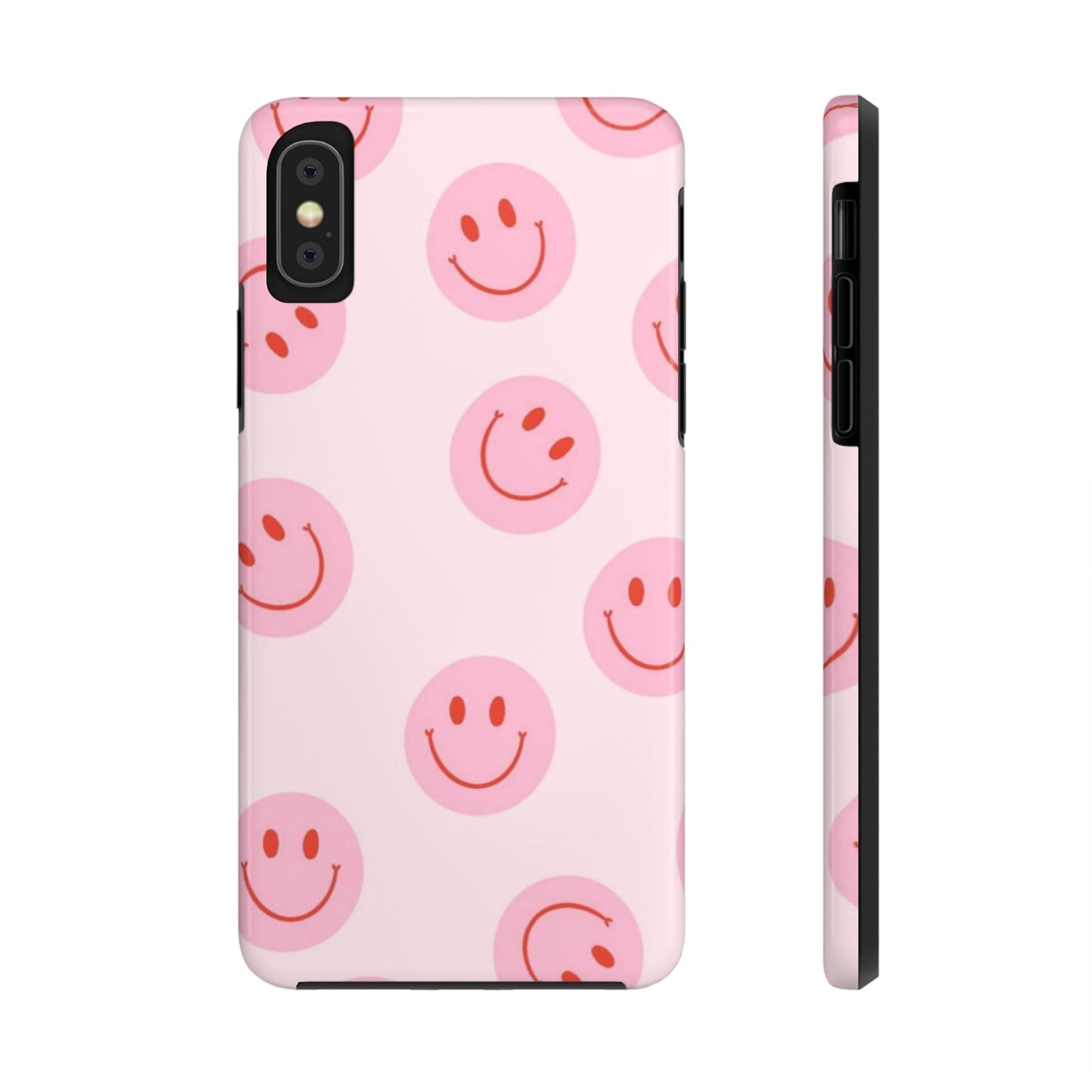 Smiley Face Pink Aesthetic Glossy Phone Case
