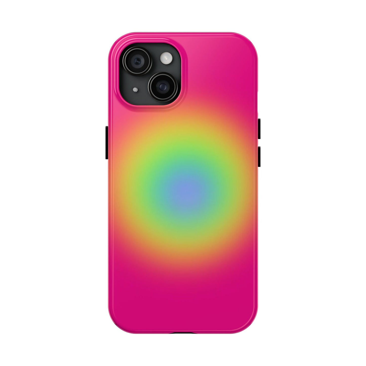 Pink Aura Phone Case, Pink, Yellow, Trendy, Clean Girl Aesthetic, Preppy, Glossy Phone Case