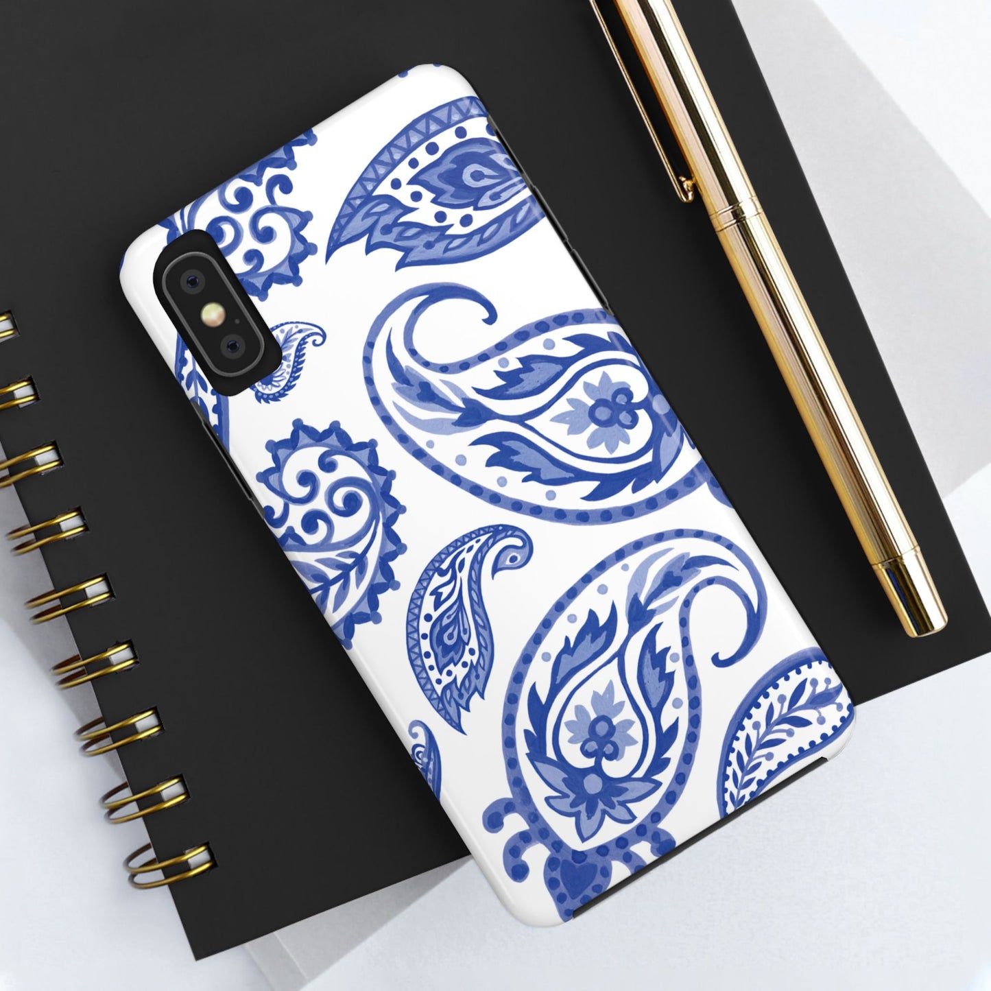 Paisley Blue and White phone case