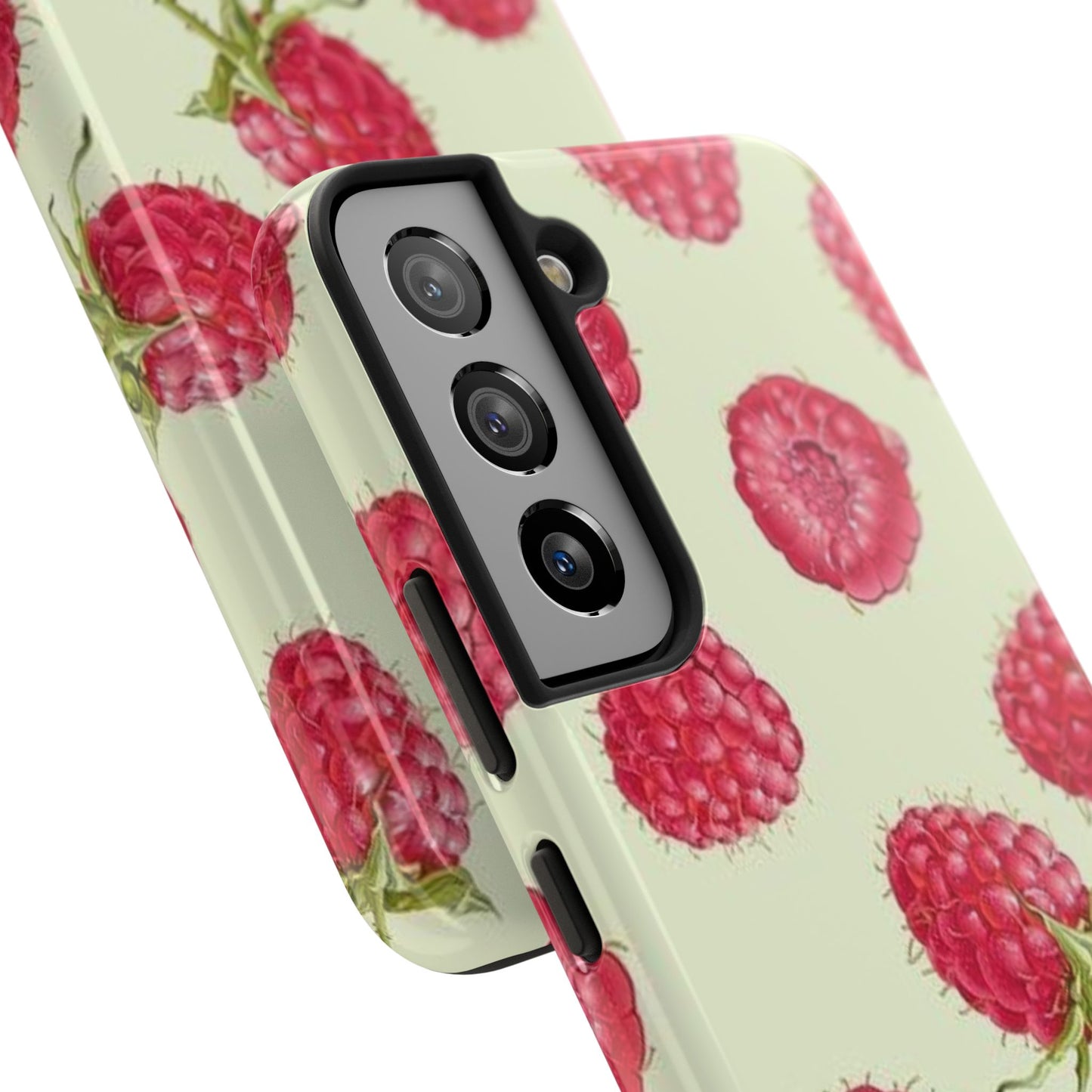 Raspberry Phone Case, Fruit, Cute, Clean Girl, Glossy Phone Case
