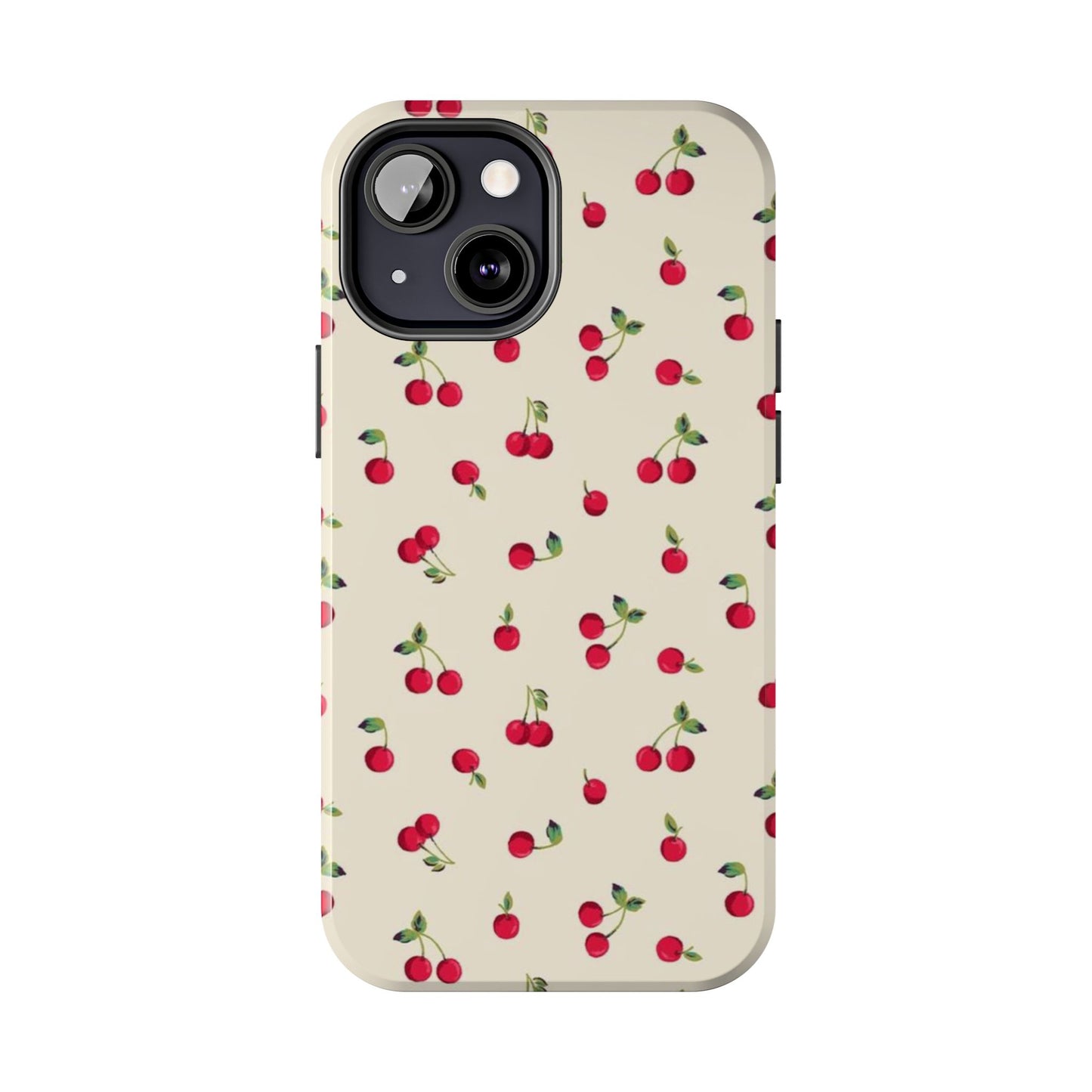 Cherry Print Glossy Phone Case, Feminine, Cutesy