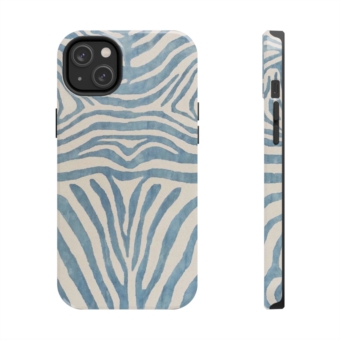 Blue Zebra Print Aesthetic Phone Case