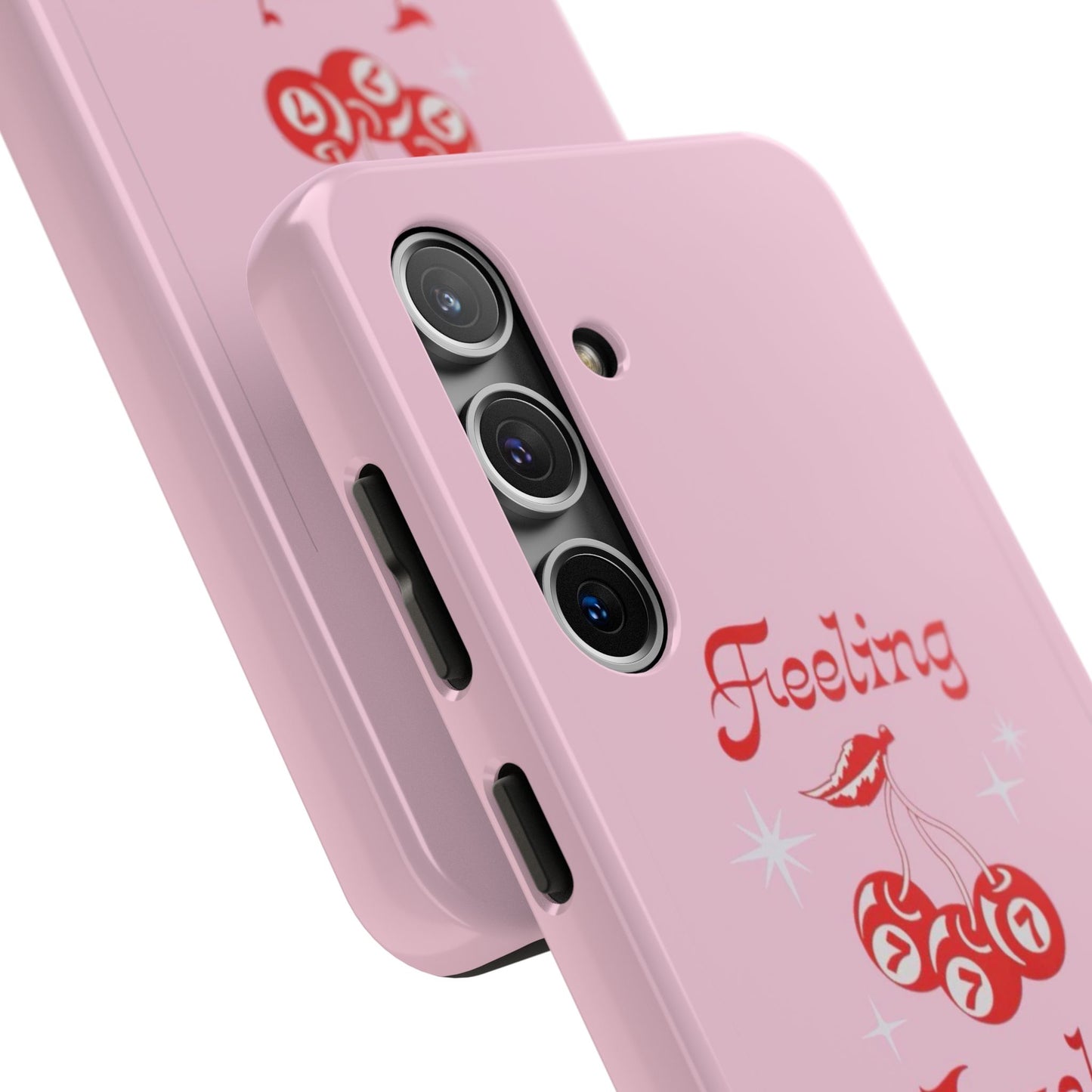 Feeling Lucky Pink Aesthetic Glossy Phone Case, Affirmations