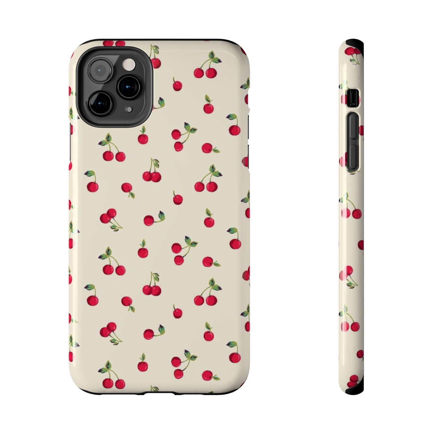 Cherry Print Glossy Phone Case, Feminine, Cutesy