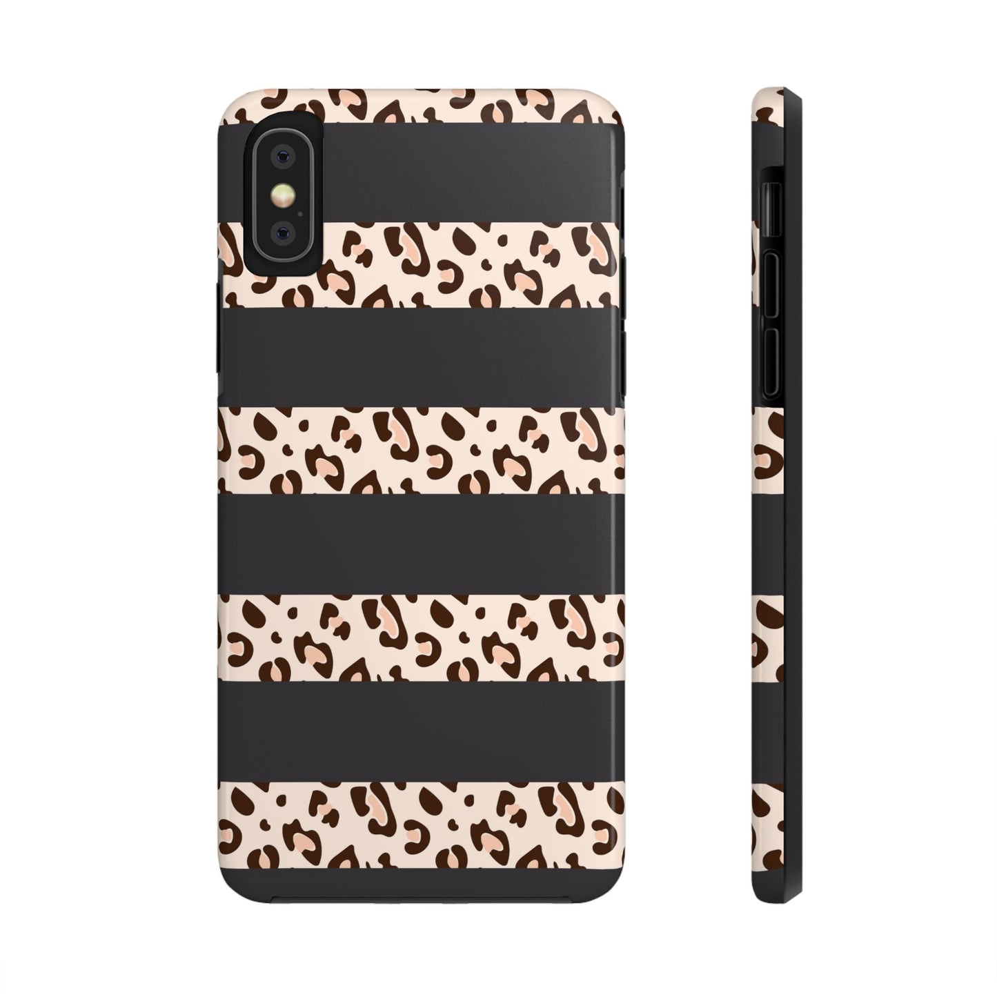 Cheetah Print Striped iPhone Case – Black Striped Cheetah Print Aesthetic