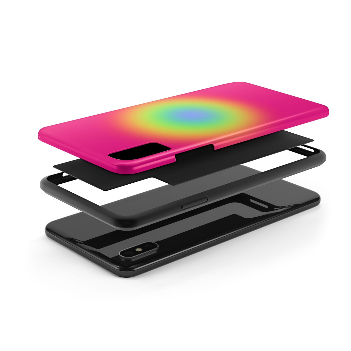 Pink Aura Phone Case, Pink, Yellow, Trendy, Clean Girl Aesthetic, Preppy, Glossy Phone Case