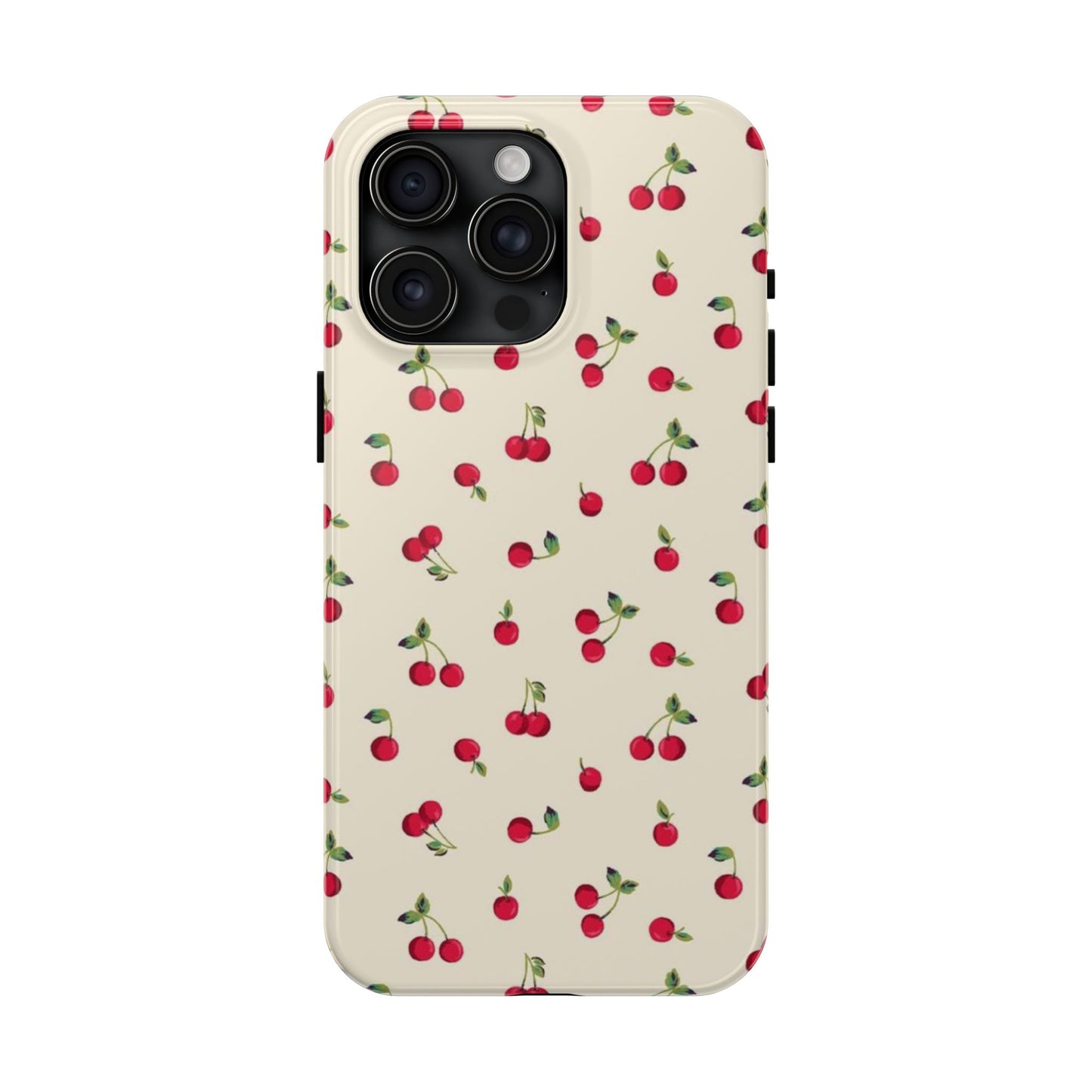 Cherry Print Glossy Phone Case, Feminine, Cutesy