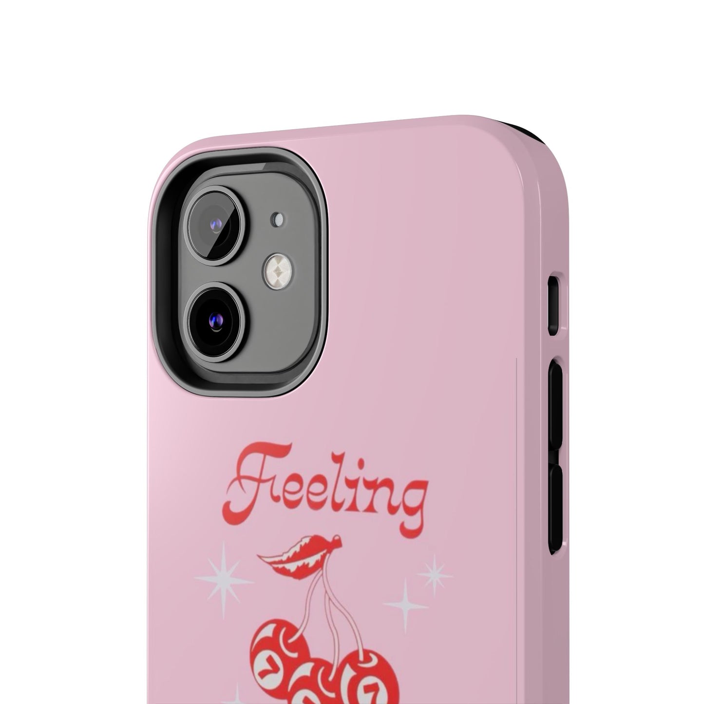 Feeling Lucky Pink Aesthetic Glossy Phone Case, Affirmations