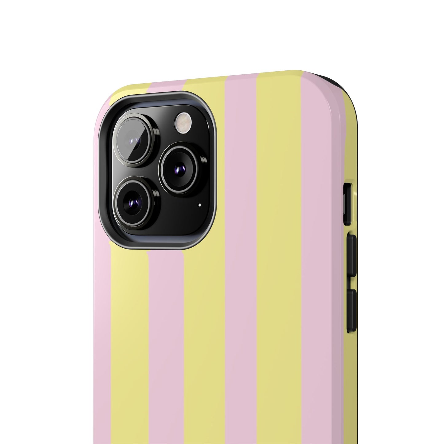 Pastel striped phone case, Pink and yellow stripes
