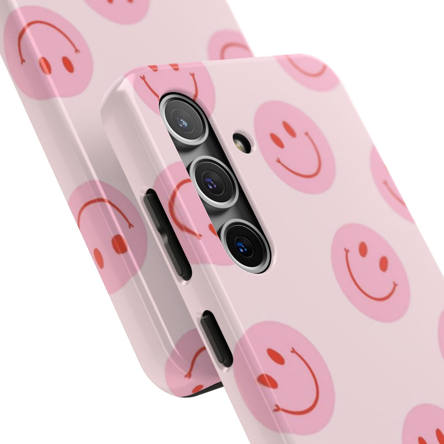 Smiley Face Pink Aesthetic Glossy Phone Case