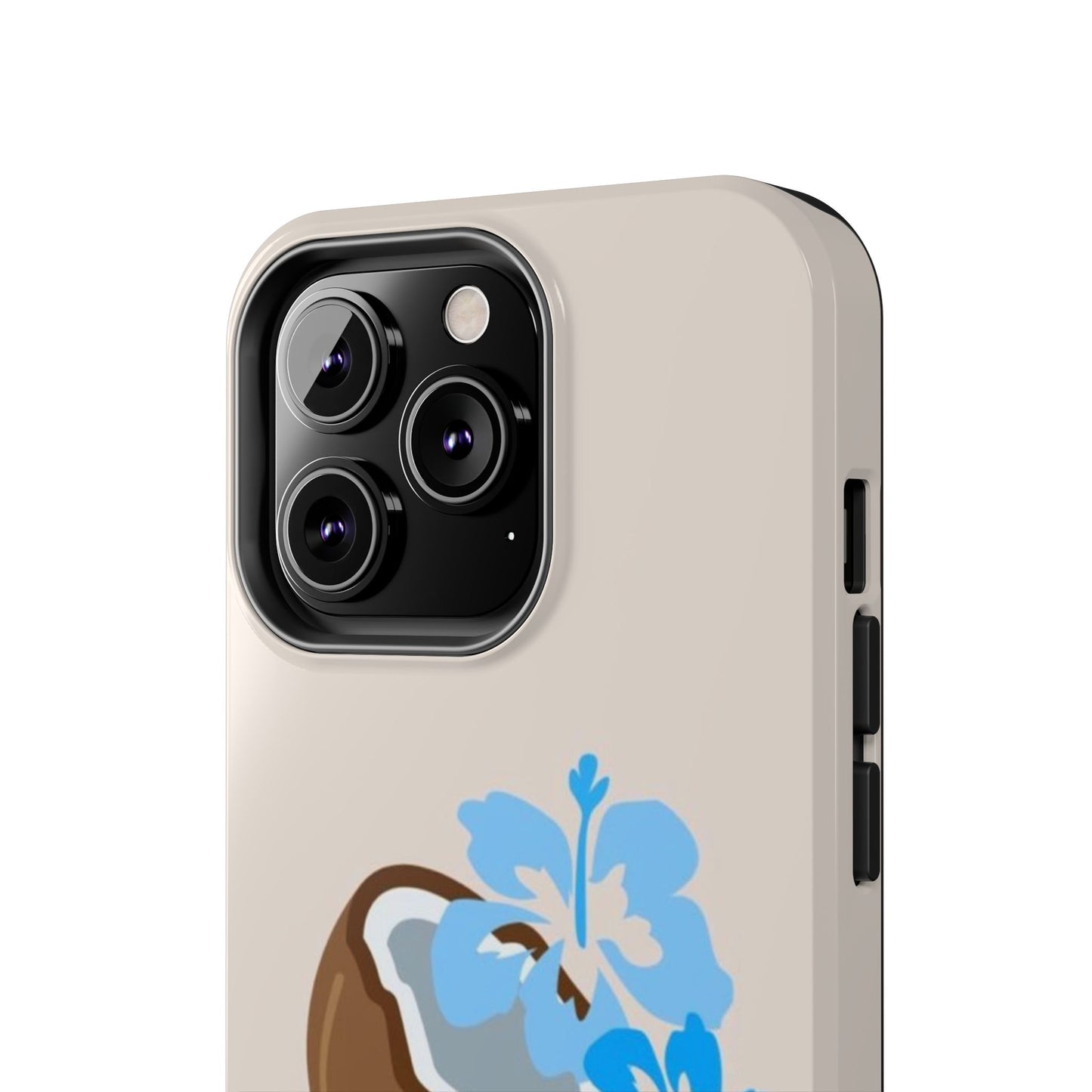 Hawaiian Cute Phone Case, Coconut, Hibiscus, Summery, Tropical, Clean Girl Aesthetic, Preppy, Glossy Phone Case
