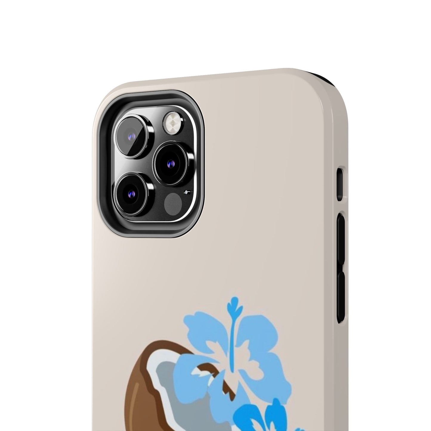 Hawaiian Cute Phone Case, Coconut, Hibiscus, Summery, Tropical, Clean Girl Aesthetic, Preppy, Glossy Phone Case