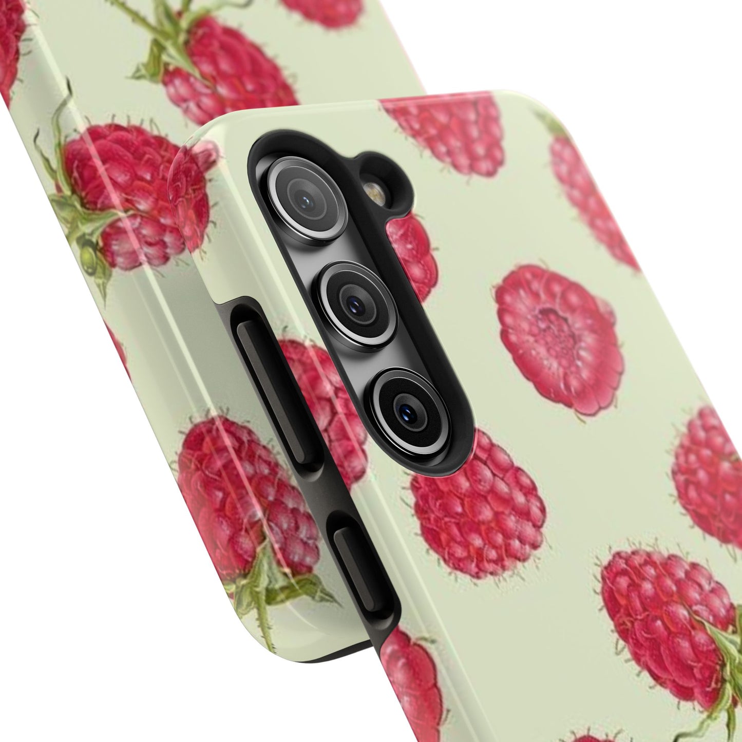 Raspberry Phone Case, Fruit, Cute, Clean Girl, Glossy Phone Case