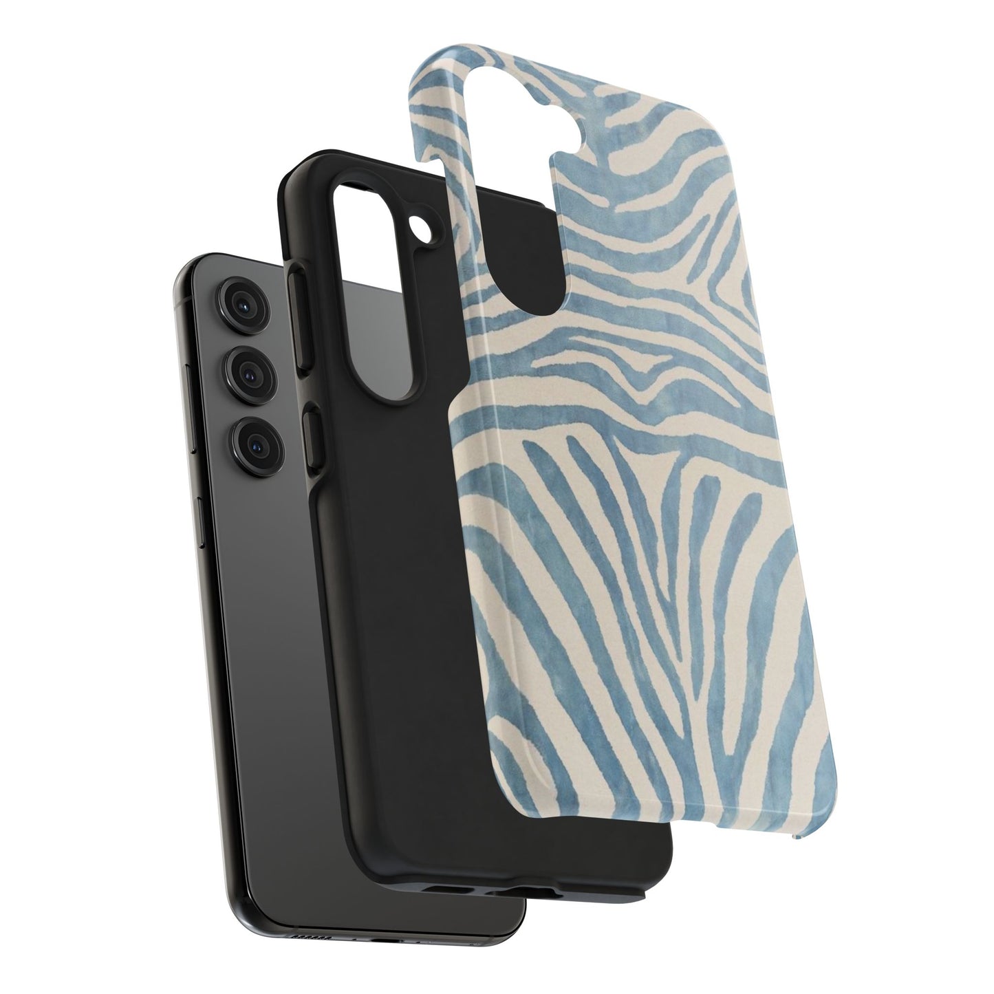 Blue Zebra Print Aesthetic Phone Case