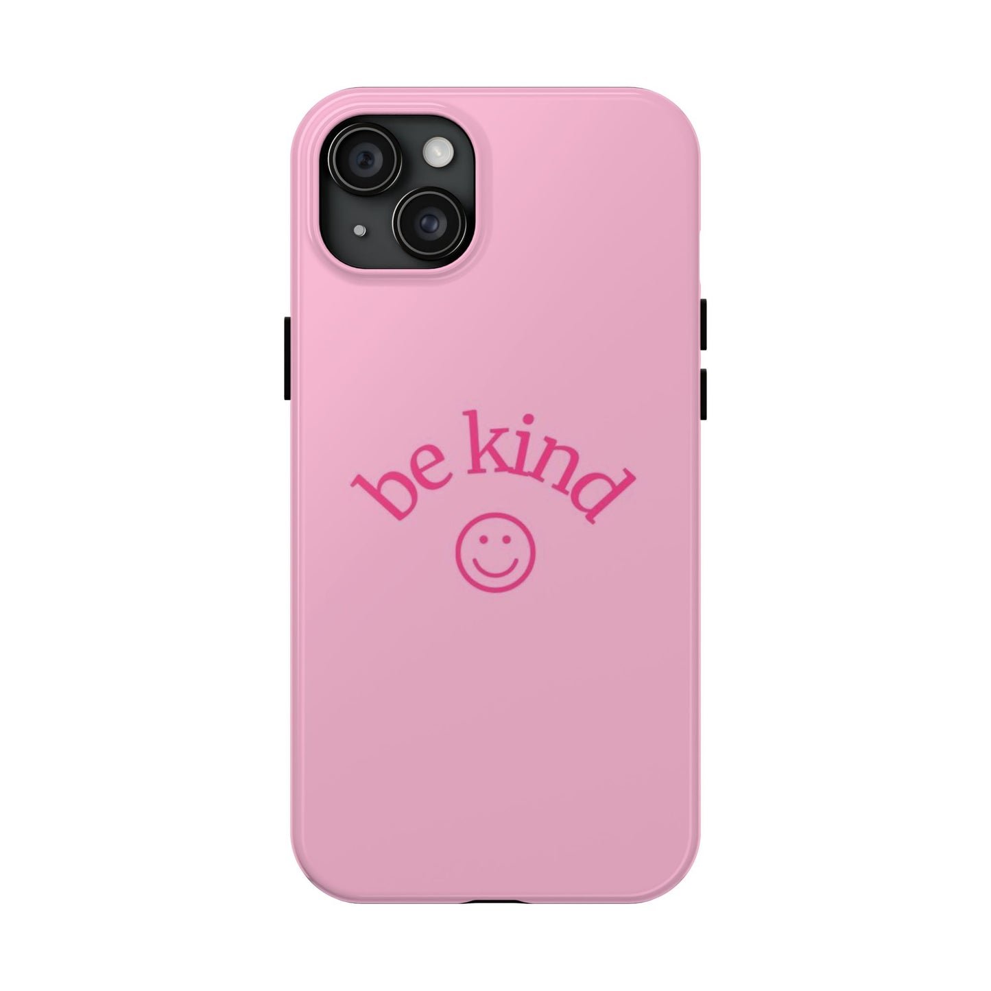 Be Kind Smiley Face Phone Case, Pink, Glossy