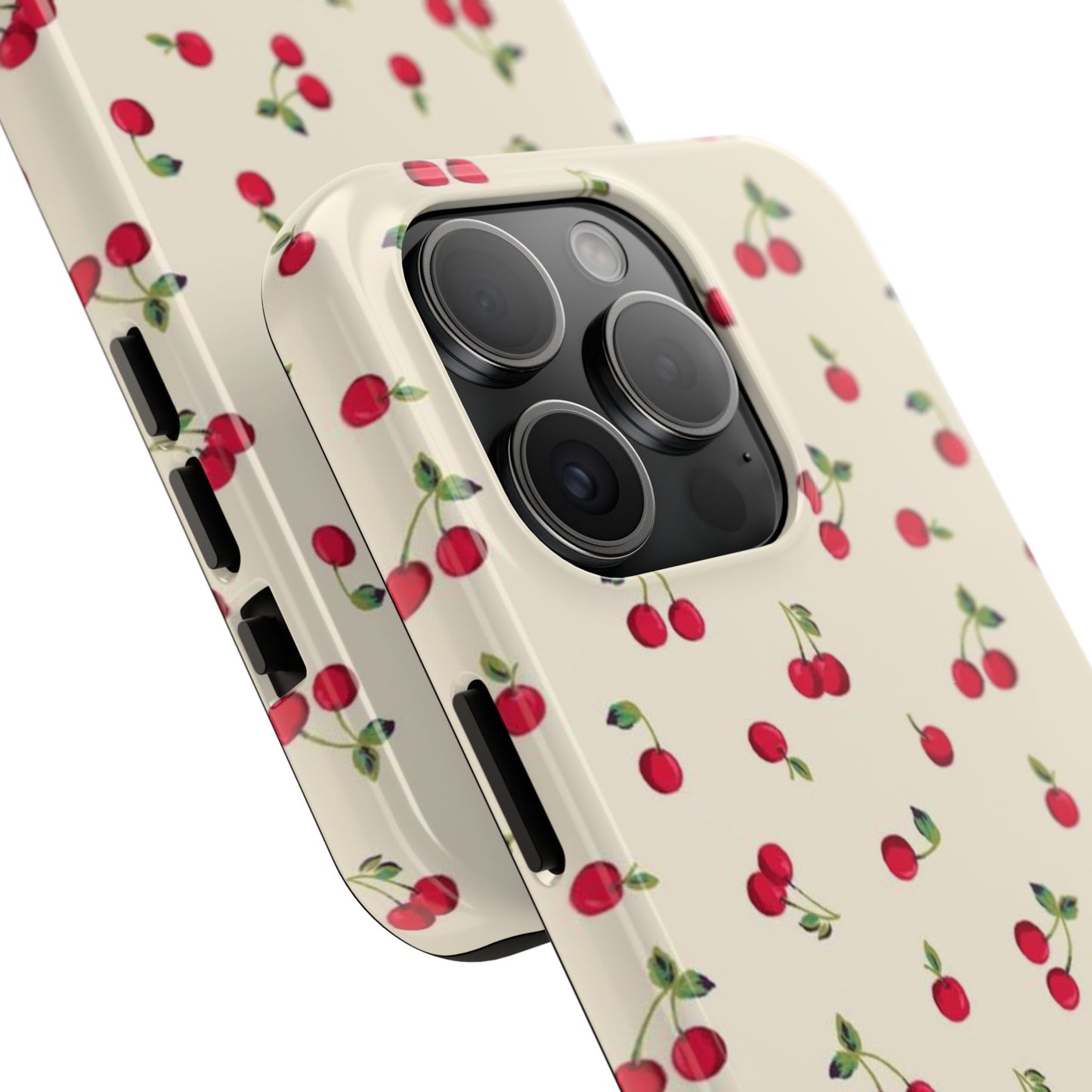 Cherry Print Glossy Phone Case, Feminine, Cutesy