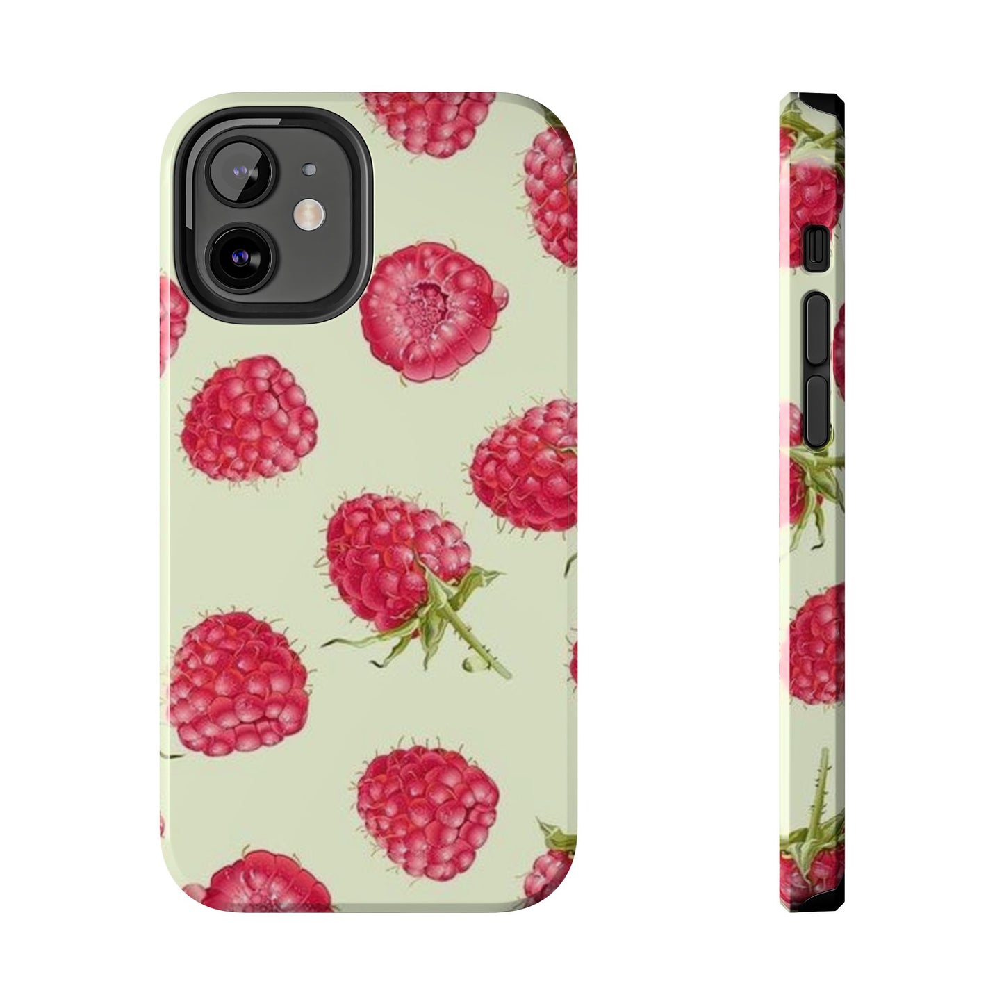 Raspberry Phone Case, Fruit, Cute, Clean Girl, Glossy Phone Case