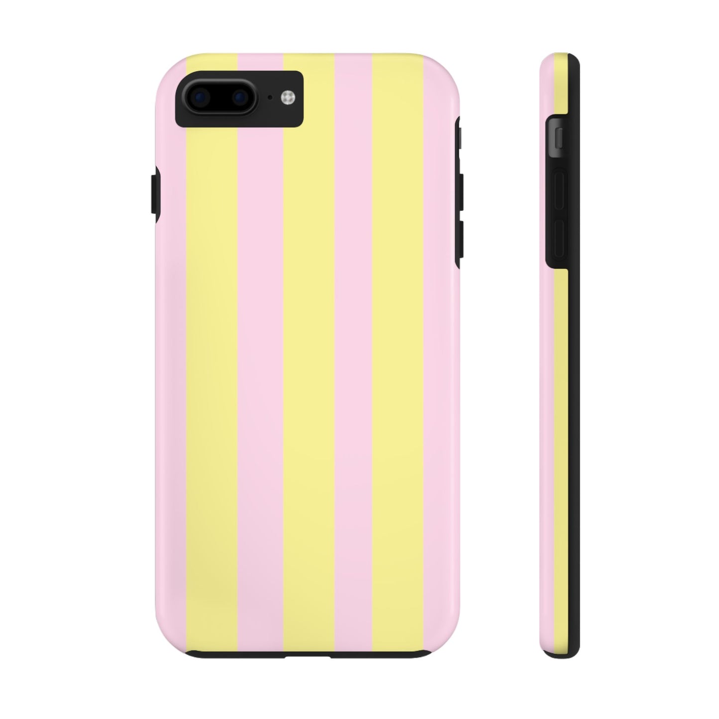 Pastel striped phone case, Pink and yellow stripes