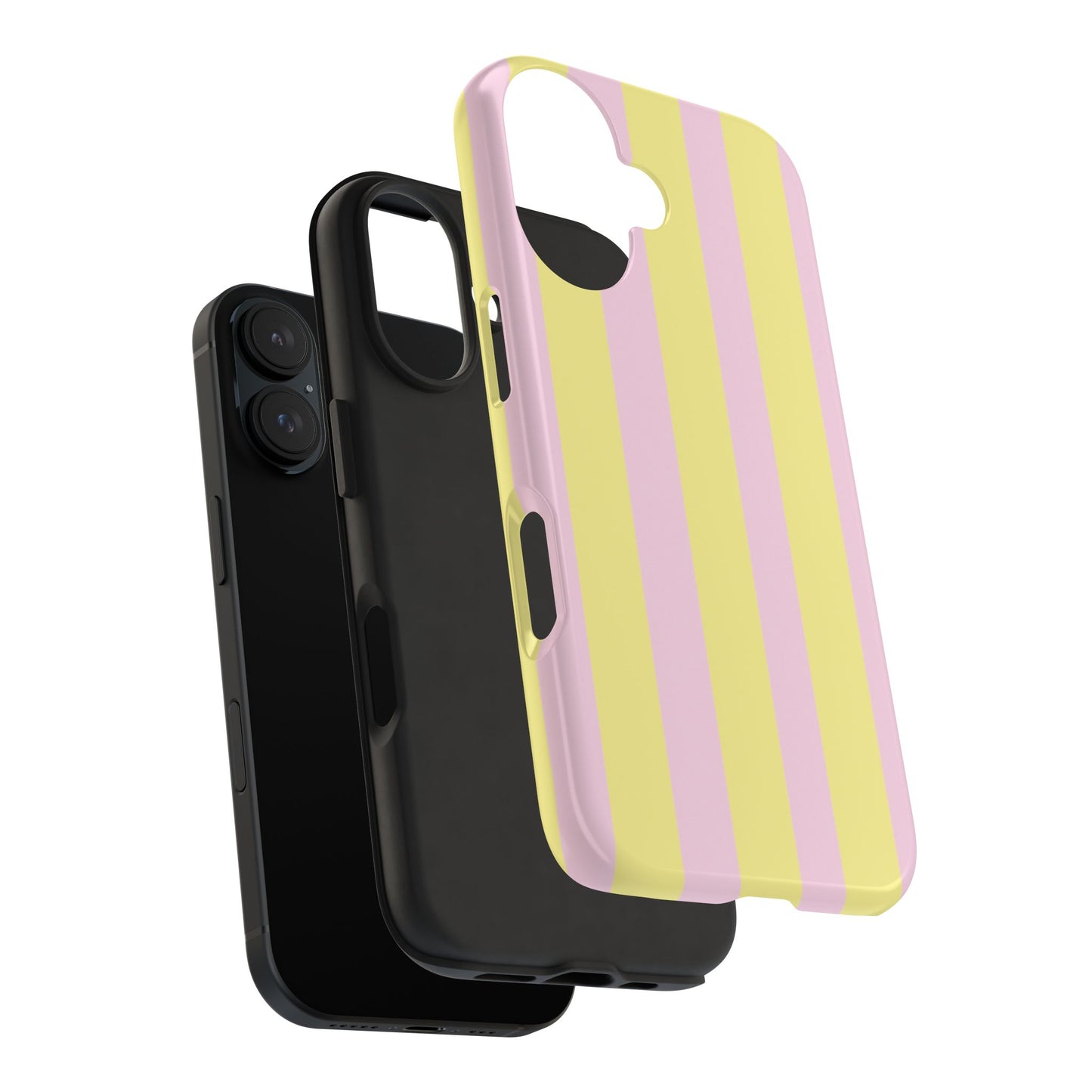 Pastel striped phone case, Pink and yellow stripes