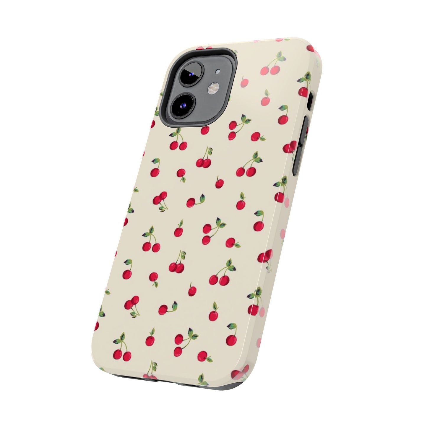 Cherry Print Glossy Phone Case, Feminine, Cutesy